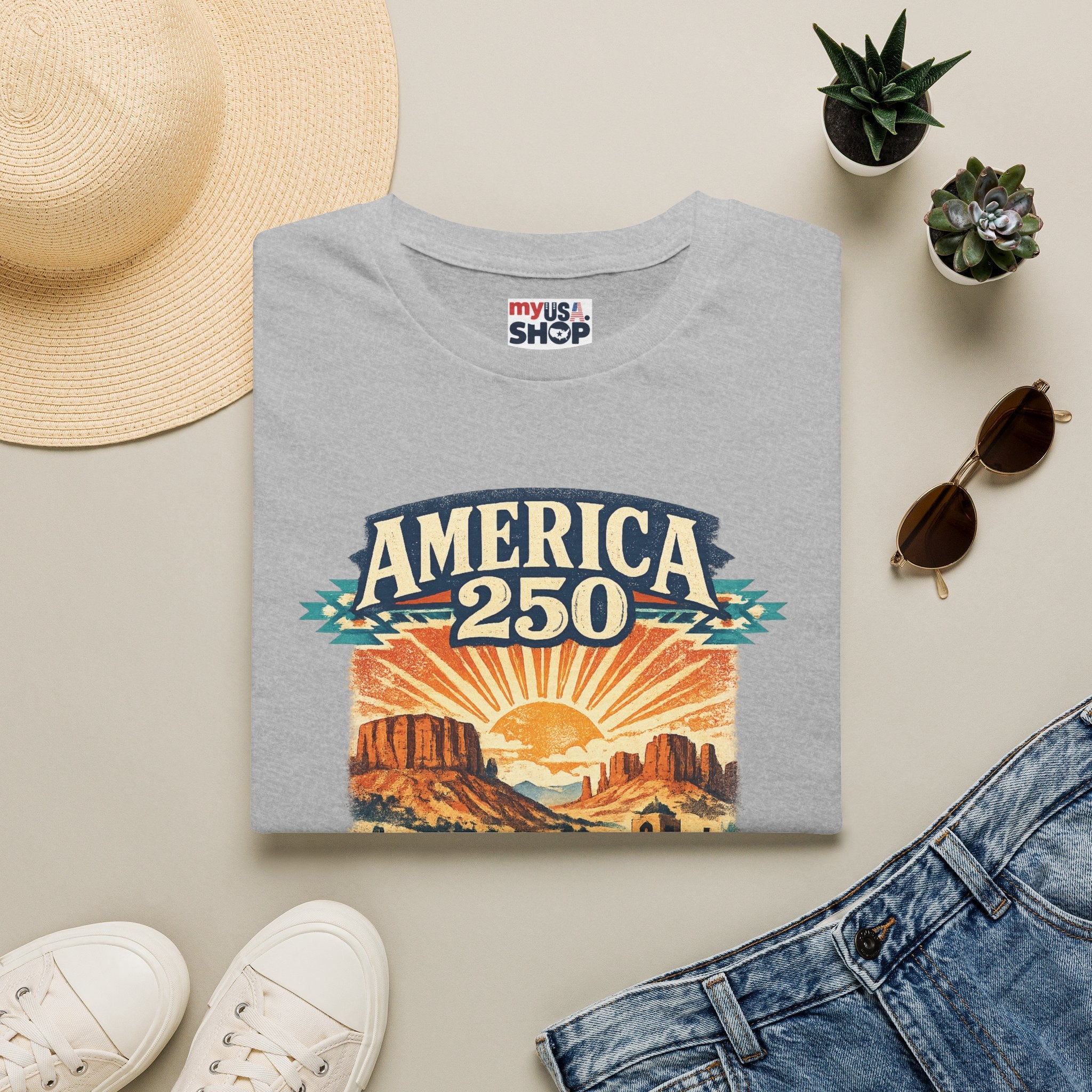 America 250 x New Mexico — Vintage Desert Sunset