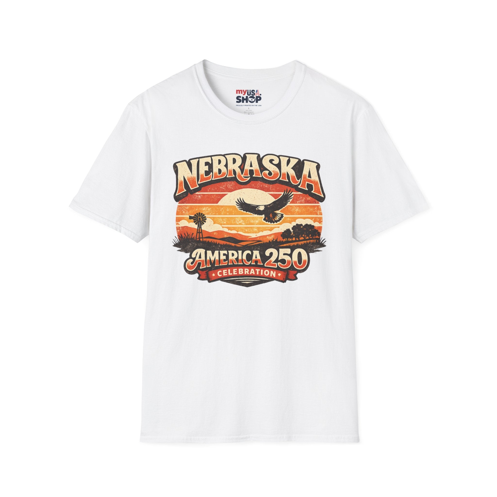 Nebraska America 250 Retro Sunset T-Shirt