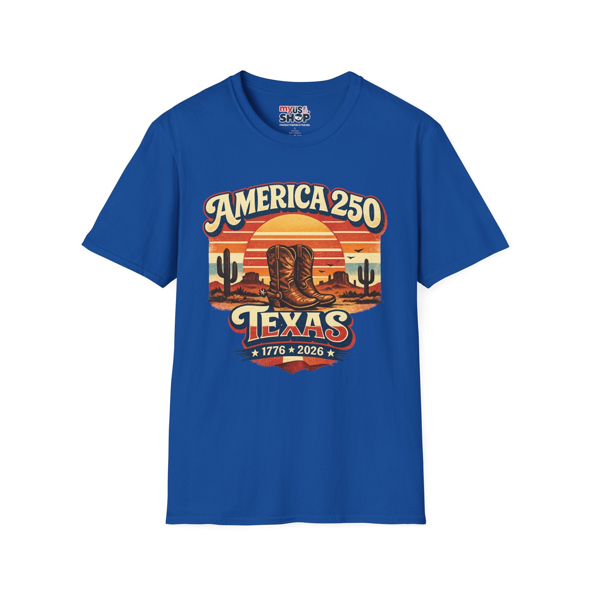 America 250 Texas T-Shirt — Retro Desert Cowboy Graphic Tee