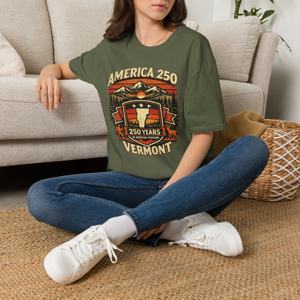 America 250 – 250 Years of American Freedom Vermont Vintage Tee Design