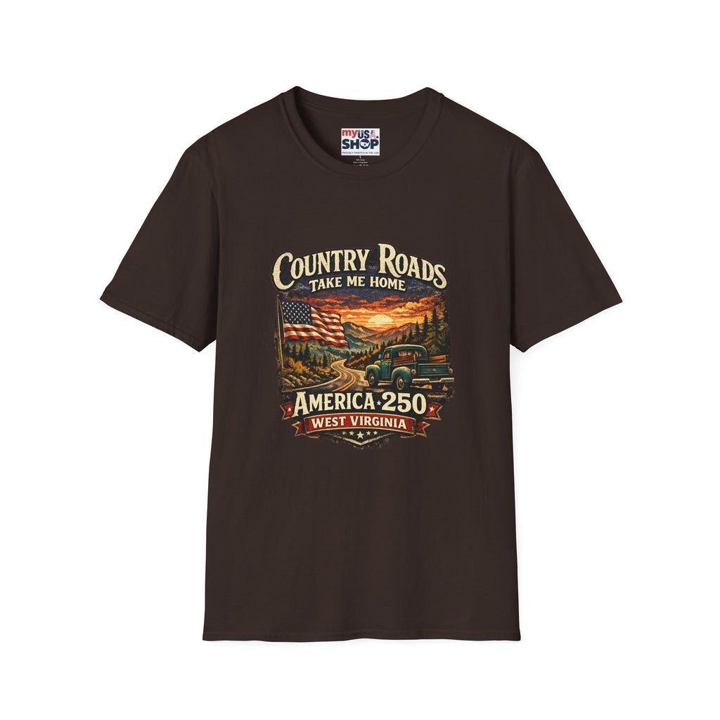America 250 T-Shirt — "Take Me Home" West Virginia Scenic Graphic Tee