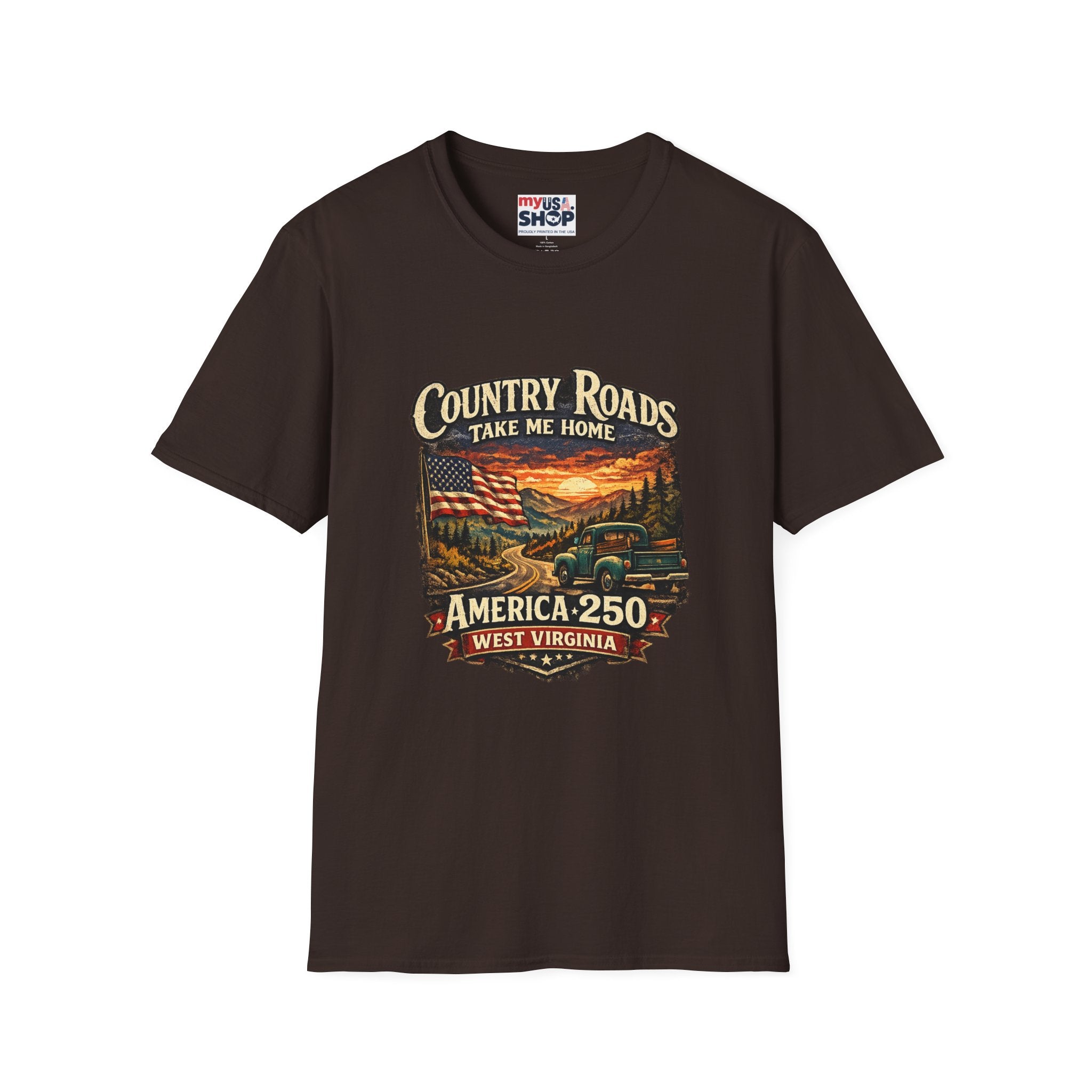 America 250 T-Shirt — "Take Me Home" West Virginia Scenic Graphic Tee