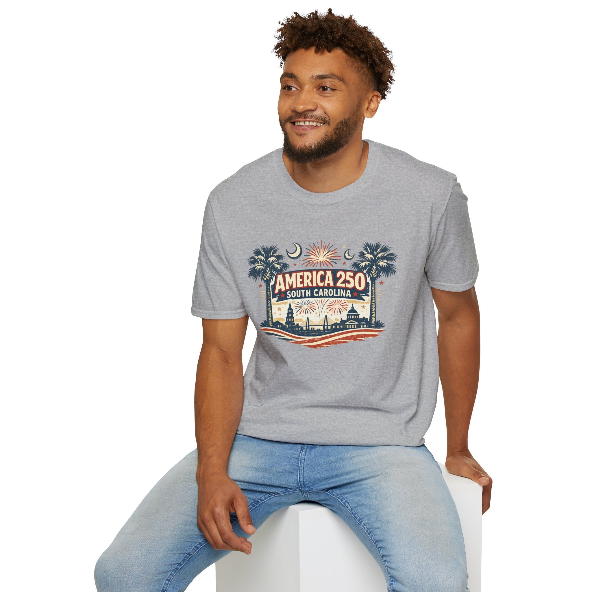 America 250 South Carolina T-Shirt — Palmetto Fireworks Celebration Tee