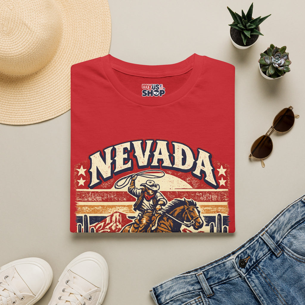 America 250 Nevada Rodeo Vintage T‑Shirt — Western Cowboy Graphic