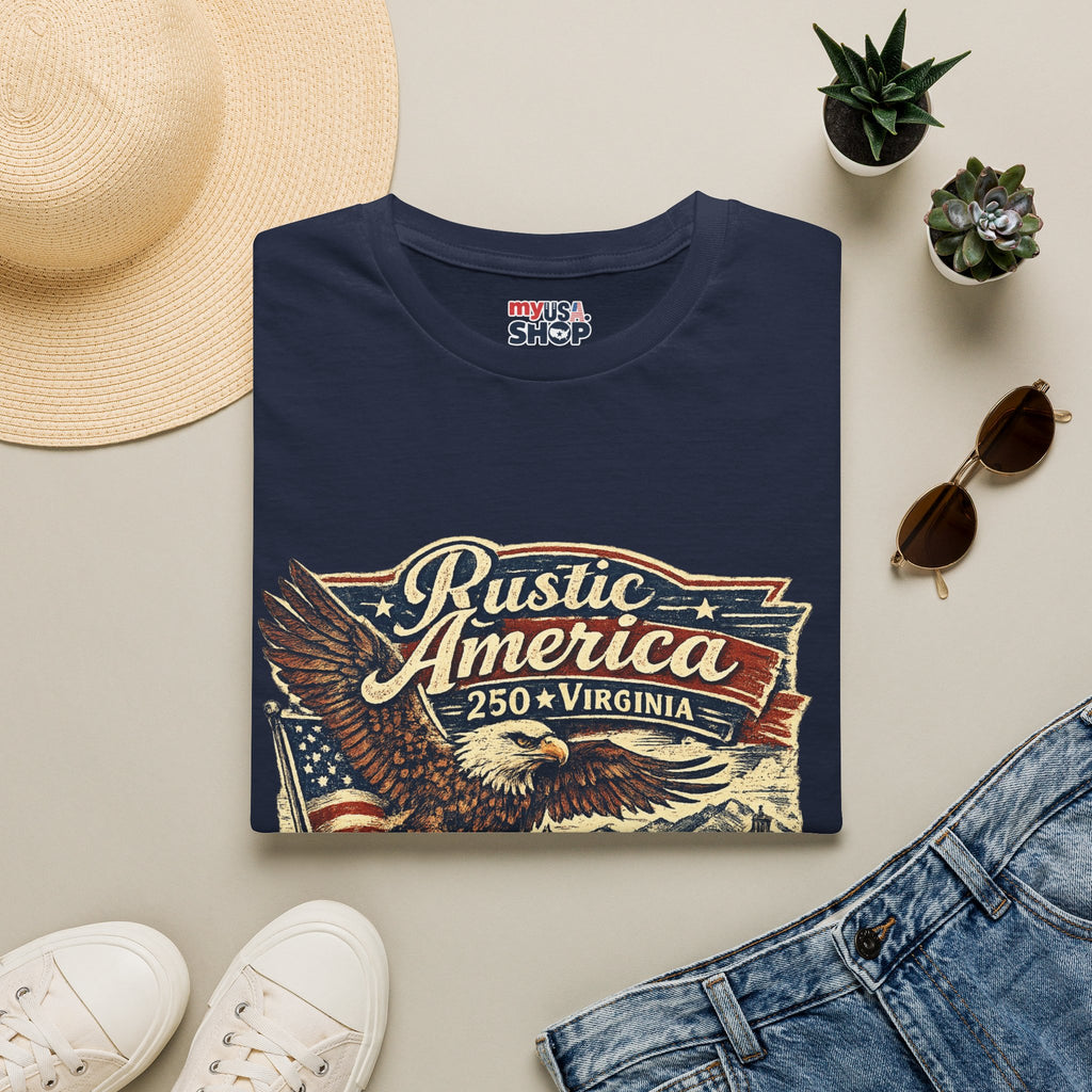 America 250 Virginia Eagle T‑Shirt — Heritage & Freedom Vintage Design