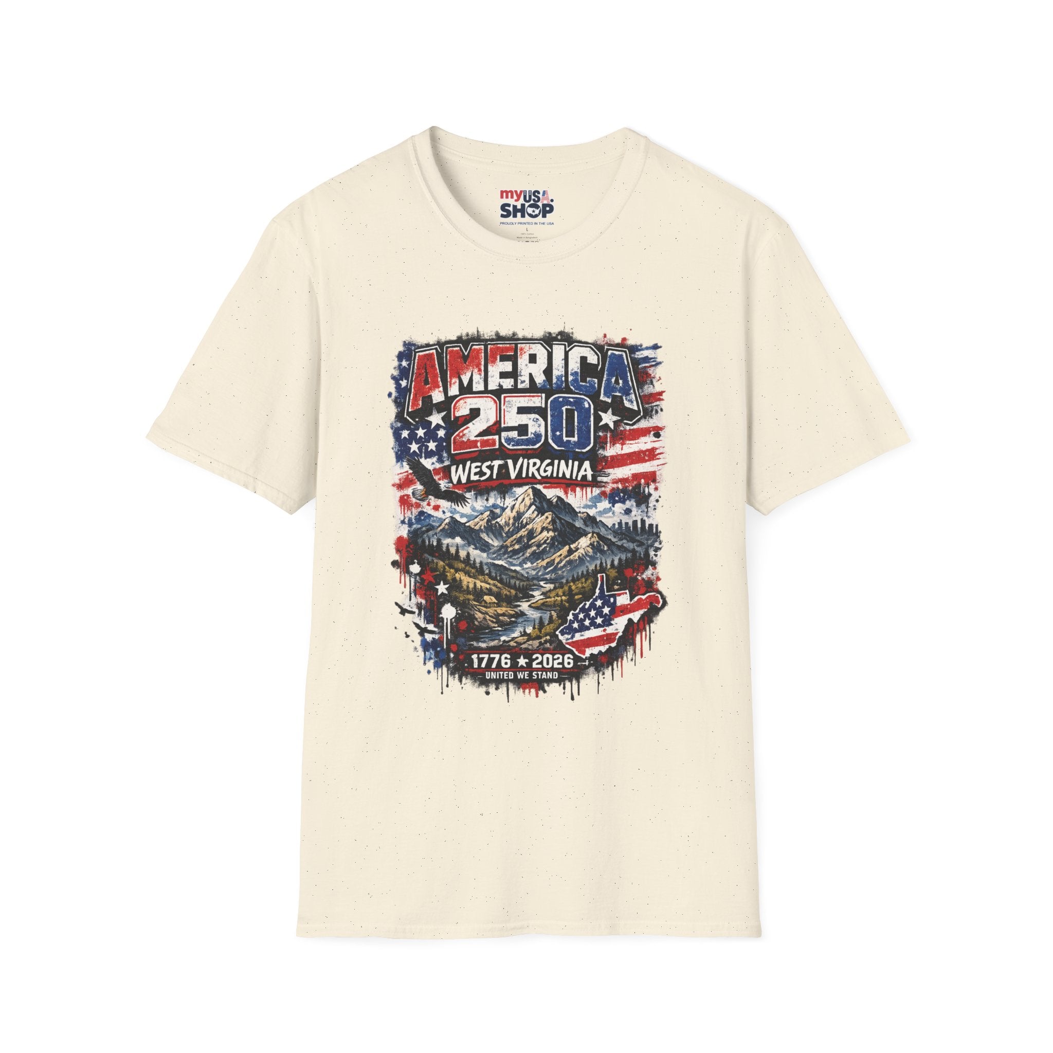 America 250 West Virginia Vintage Flag Commemorative Tee