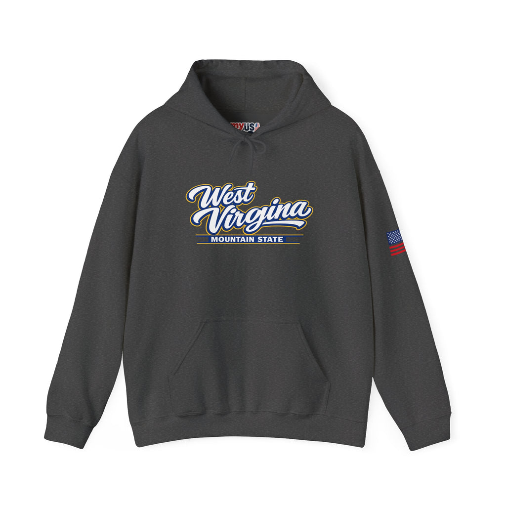 West Virginia Mountain State Heavy Blend Hooded Sweatshirt