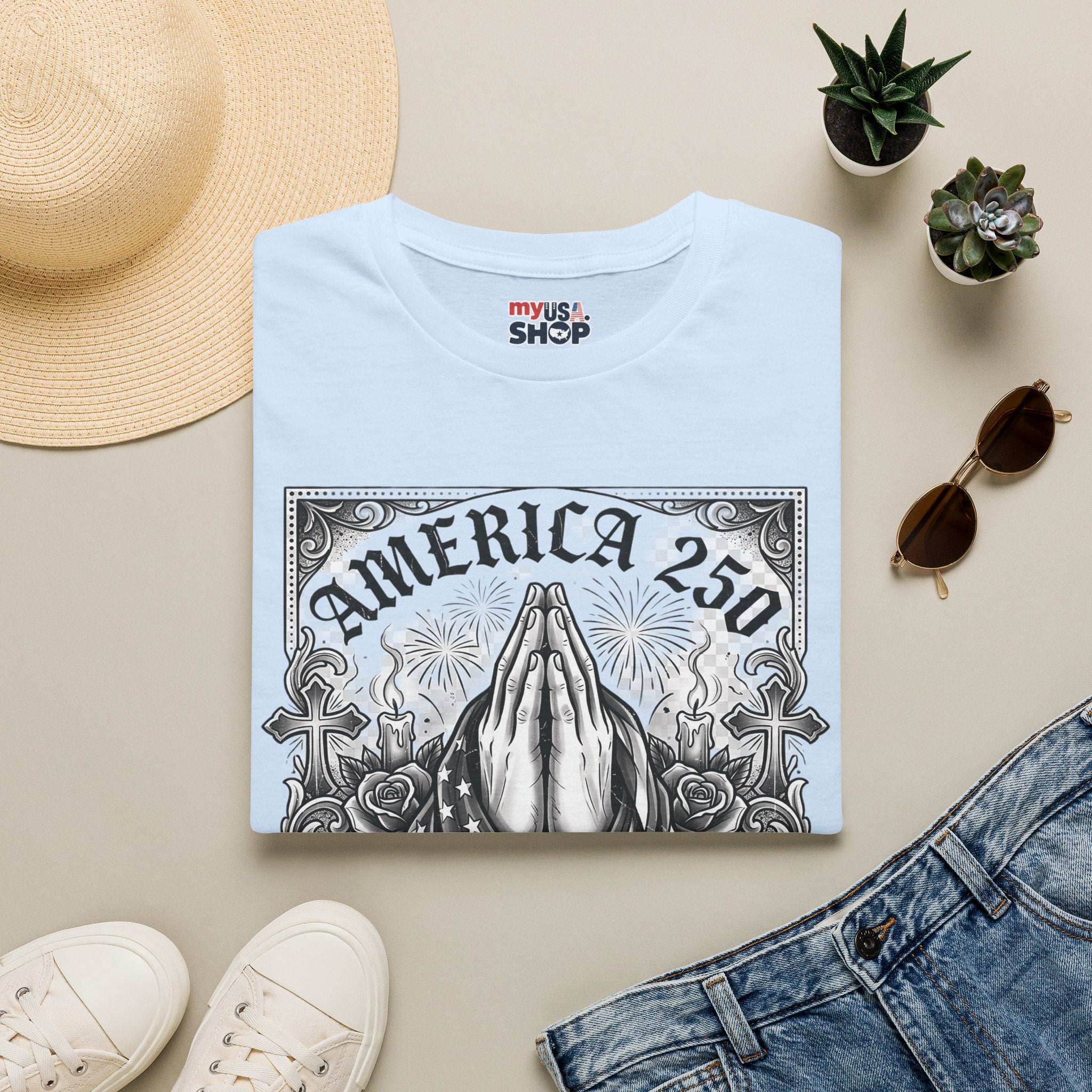 America 250 Praying Hands — Faith, Family, Freedom