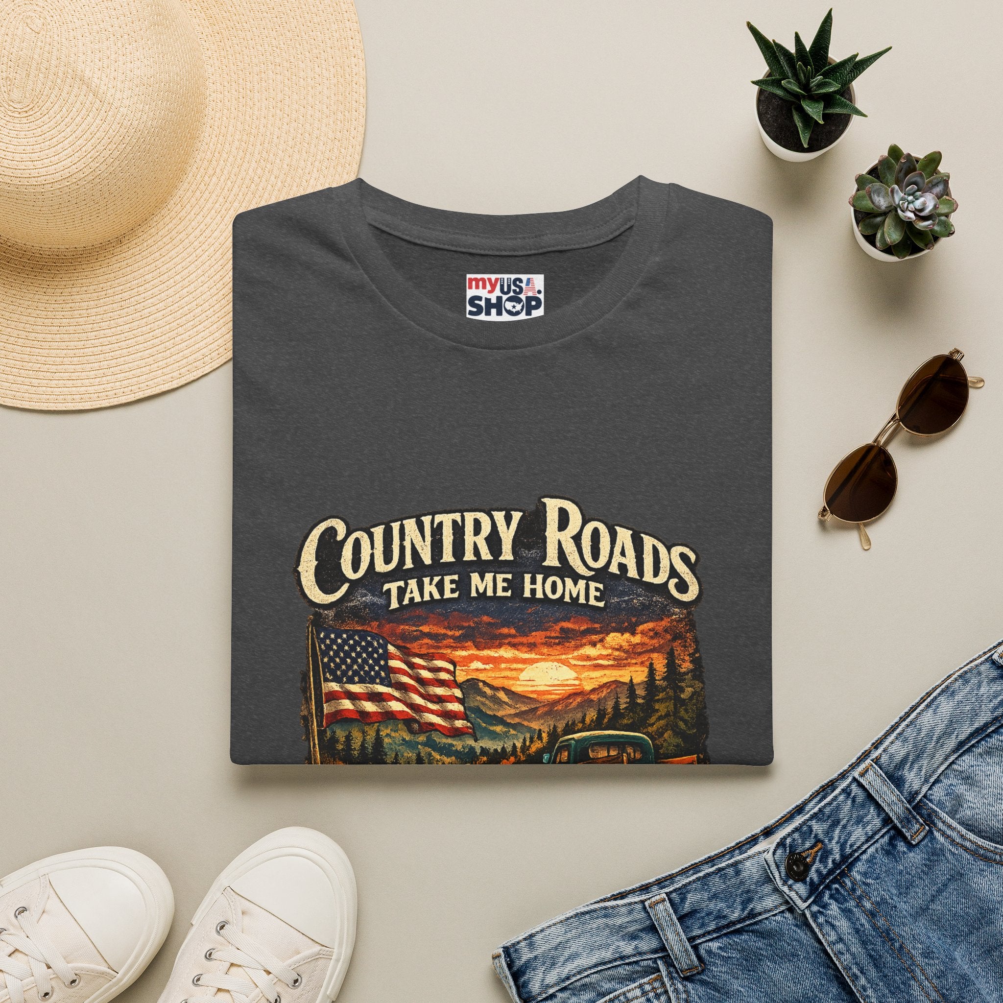 America 250 T-Shirt — "Take Me Home" West Virginia Scenic Graphic Tee