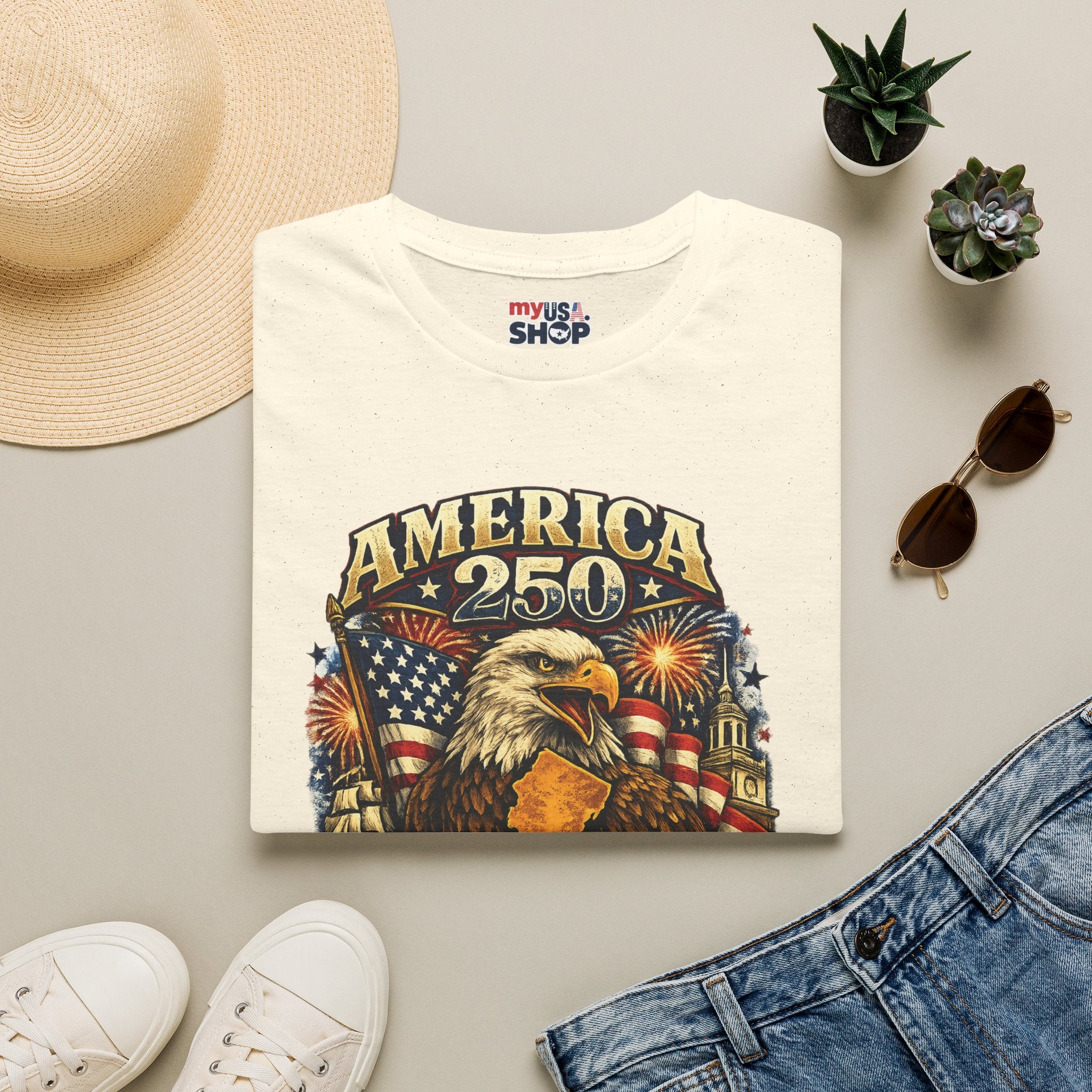 America 250 Eagle T‑Shirt — New Jersey Patriotic Tee