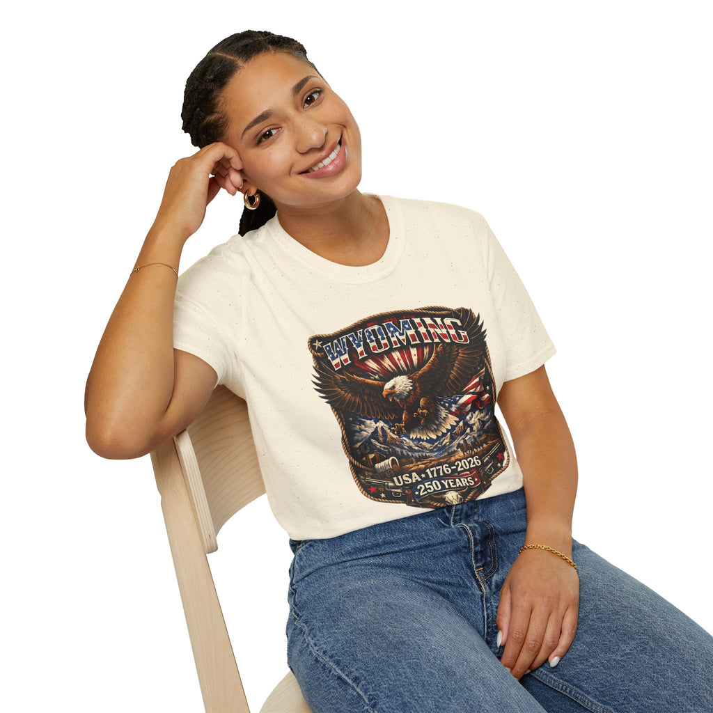 Wyoming Eagle T-Shirt — Patriotic America 250th Anniversary Graphic Tee