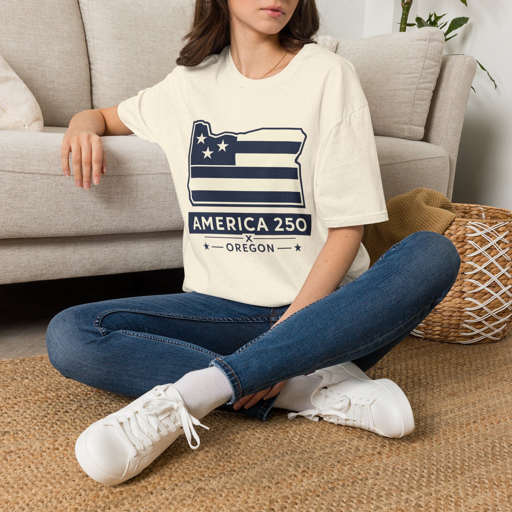 America 250 Oregon Shirt — Minimal Oregon State Flag Graphic Tee