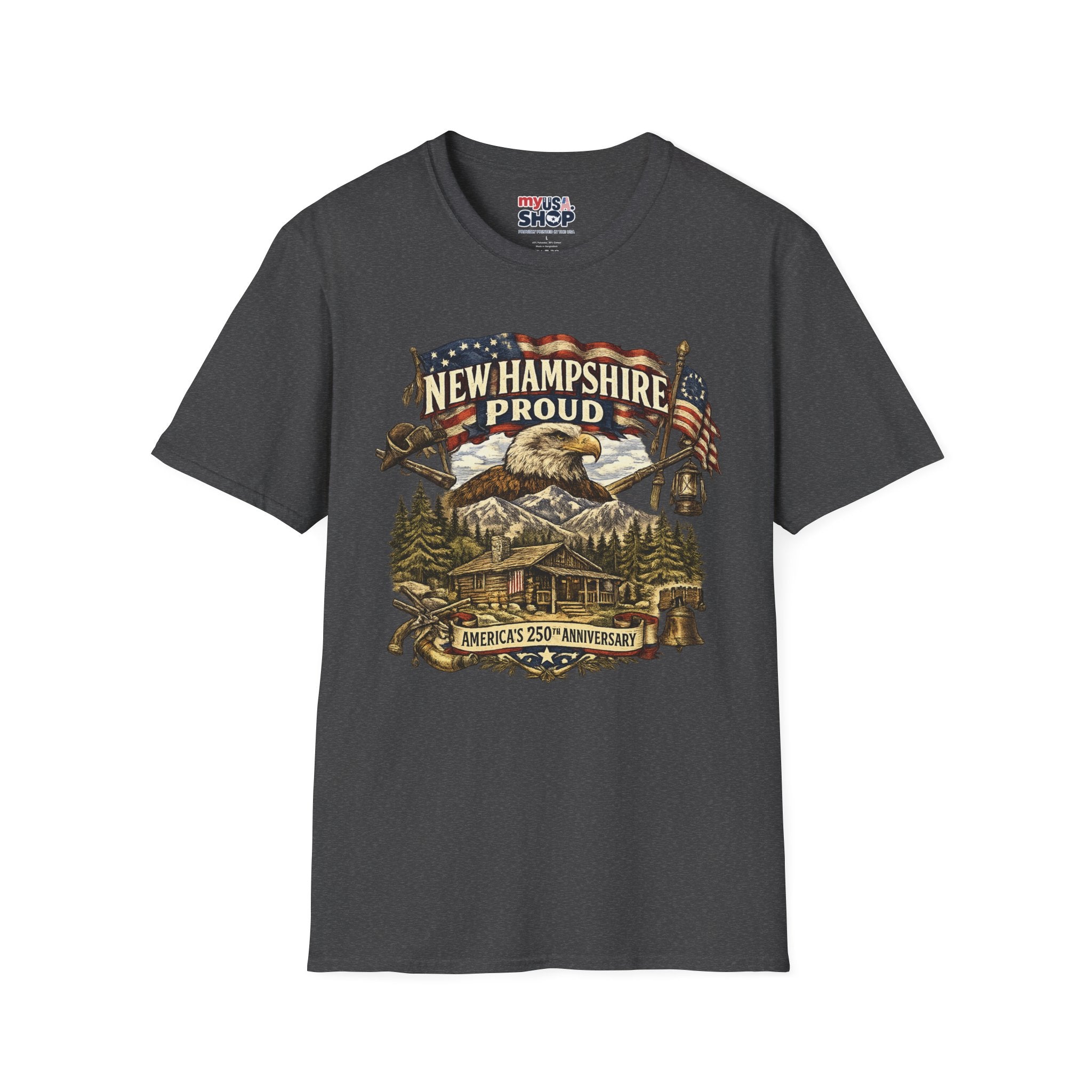 America 250 New Hampshire Proud T-Shirt — Patriotic Eagle State Tee
