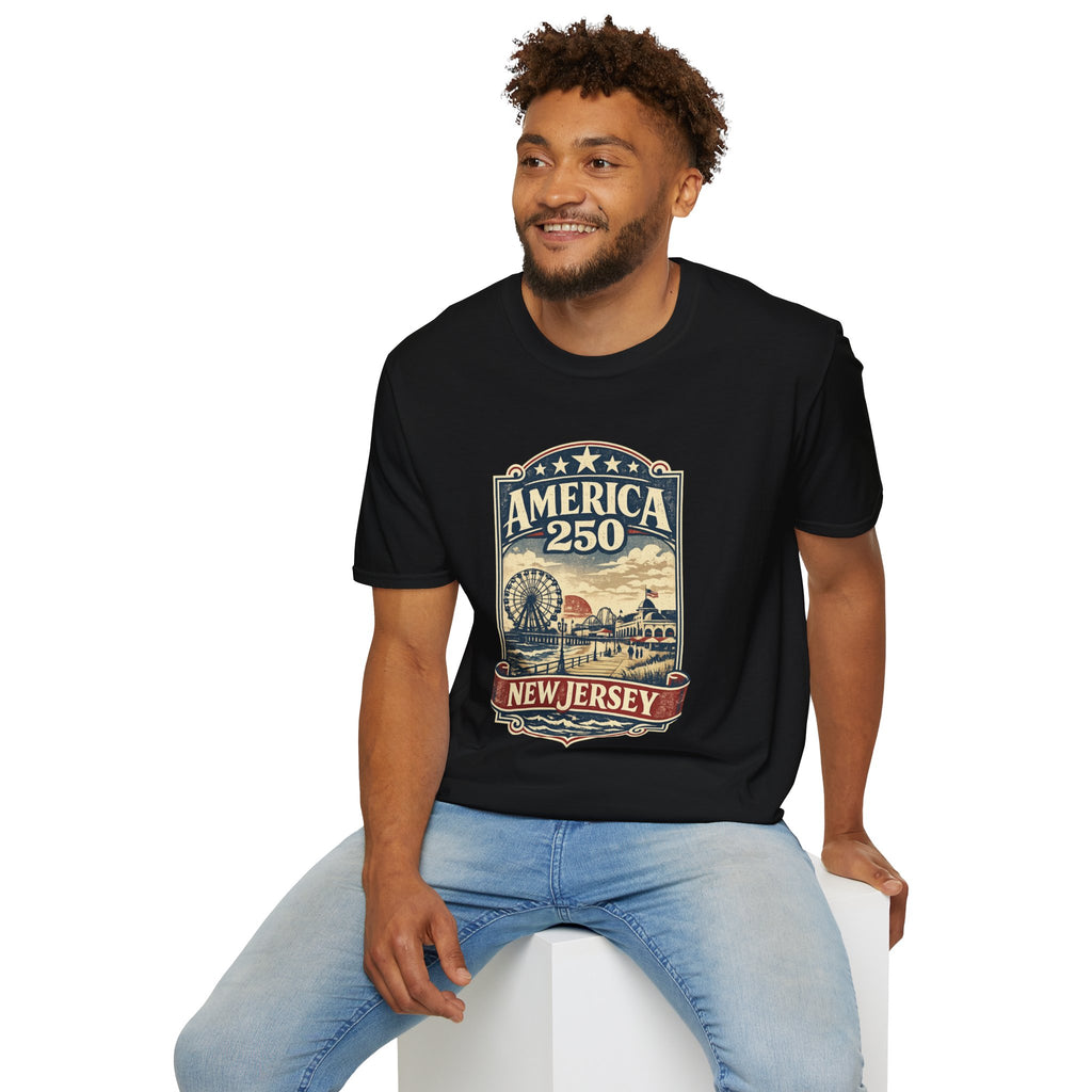America 250 New Jersey Vintage Patriotic Graphic