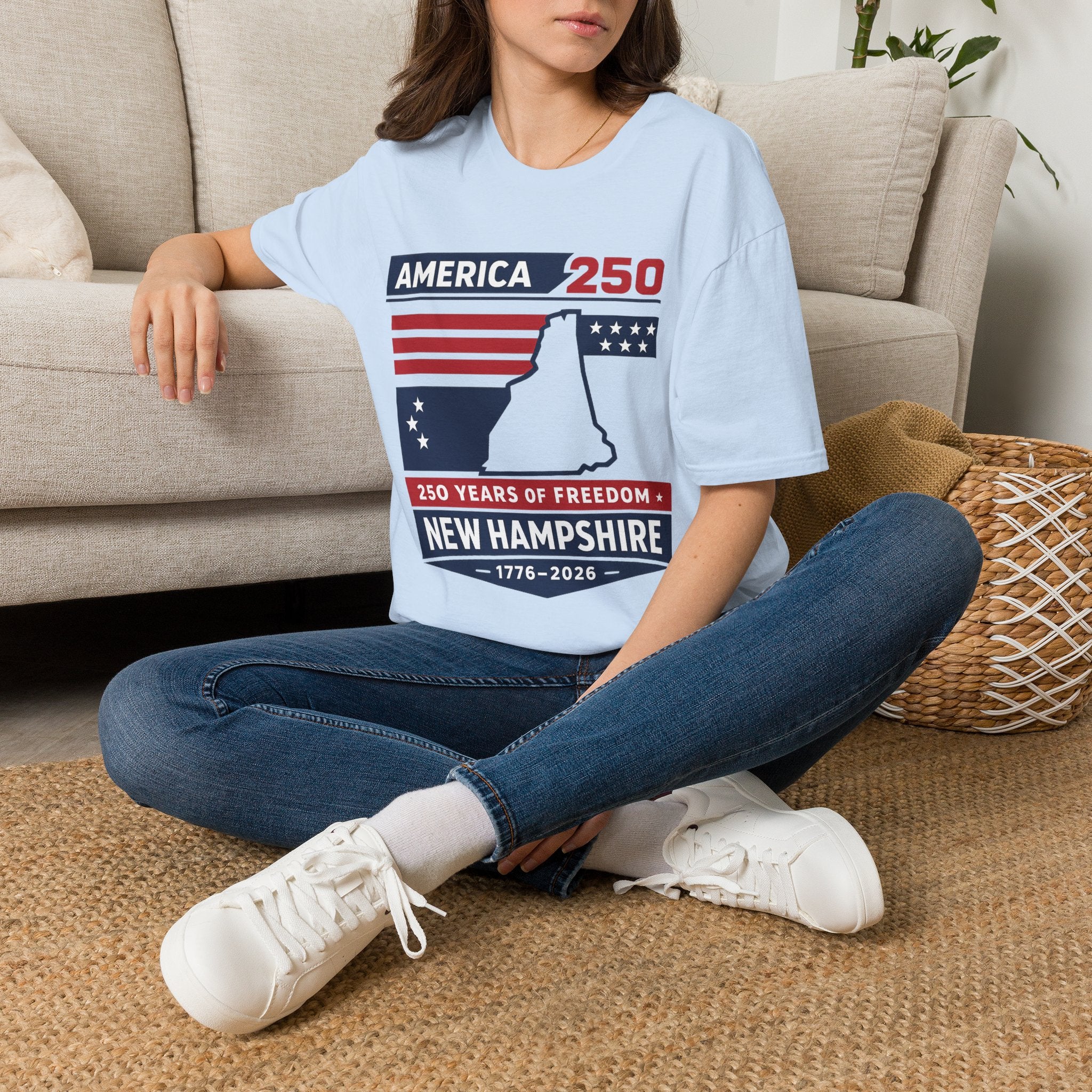 America 250 New Hampshire T-Shirt — 250 Years of Freedom (1776–2026)