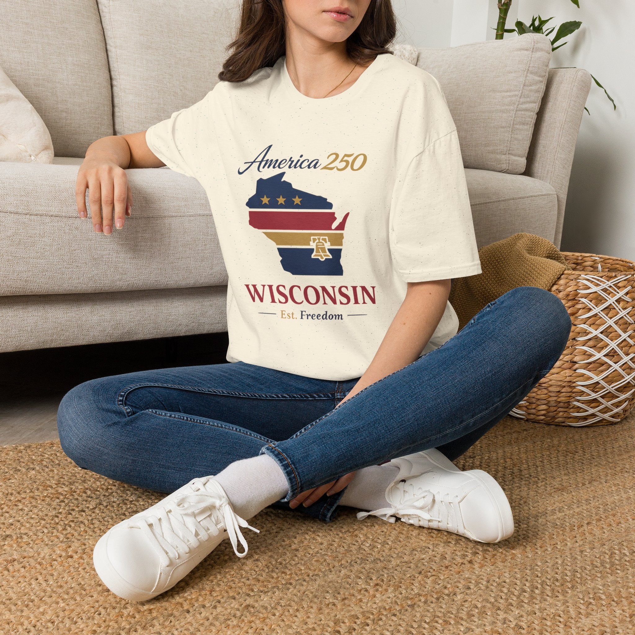 America 250 Wisconsin T-Shirt – Patriotic USA State Tee