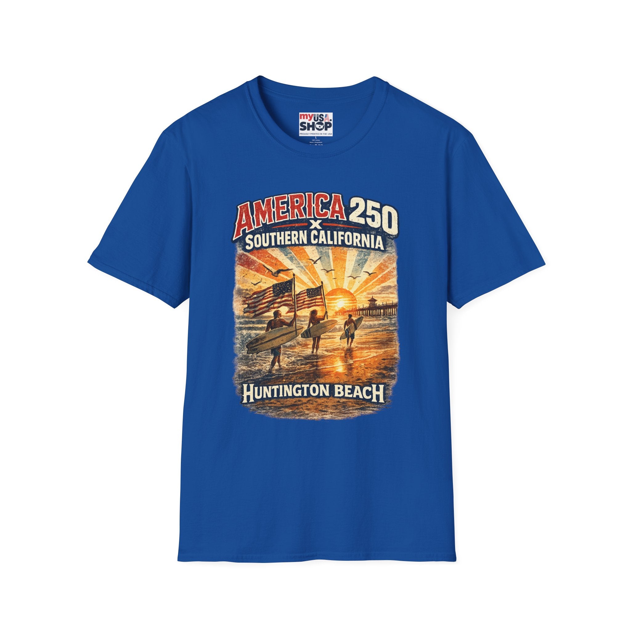 America 250 Southern California Huntington Beach Vintage Tee