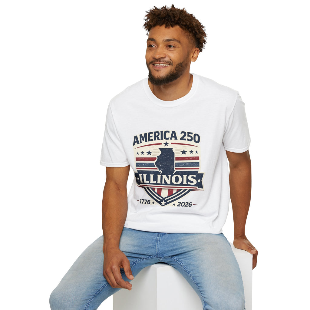 America 250 Illinois T-Shirt — 1776–2026 Bicentennial USA State Pride Tee