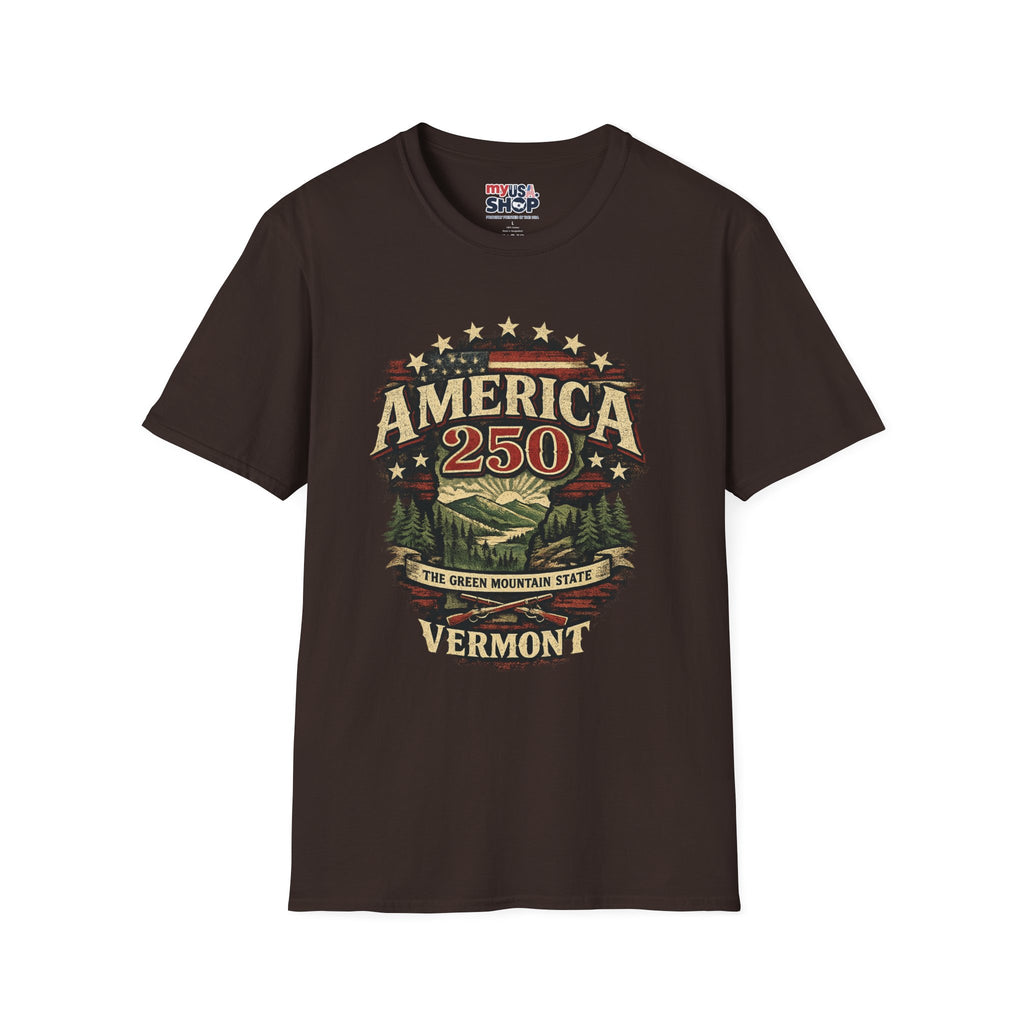 America 250 – Vermont “The Green Mountain State” Vintage Tee Design