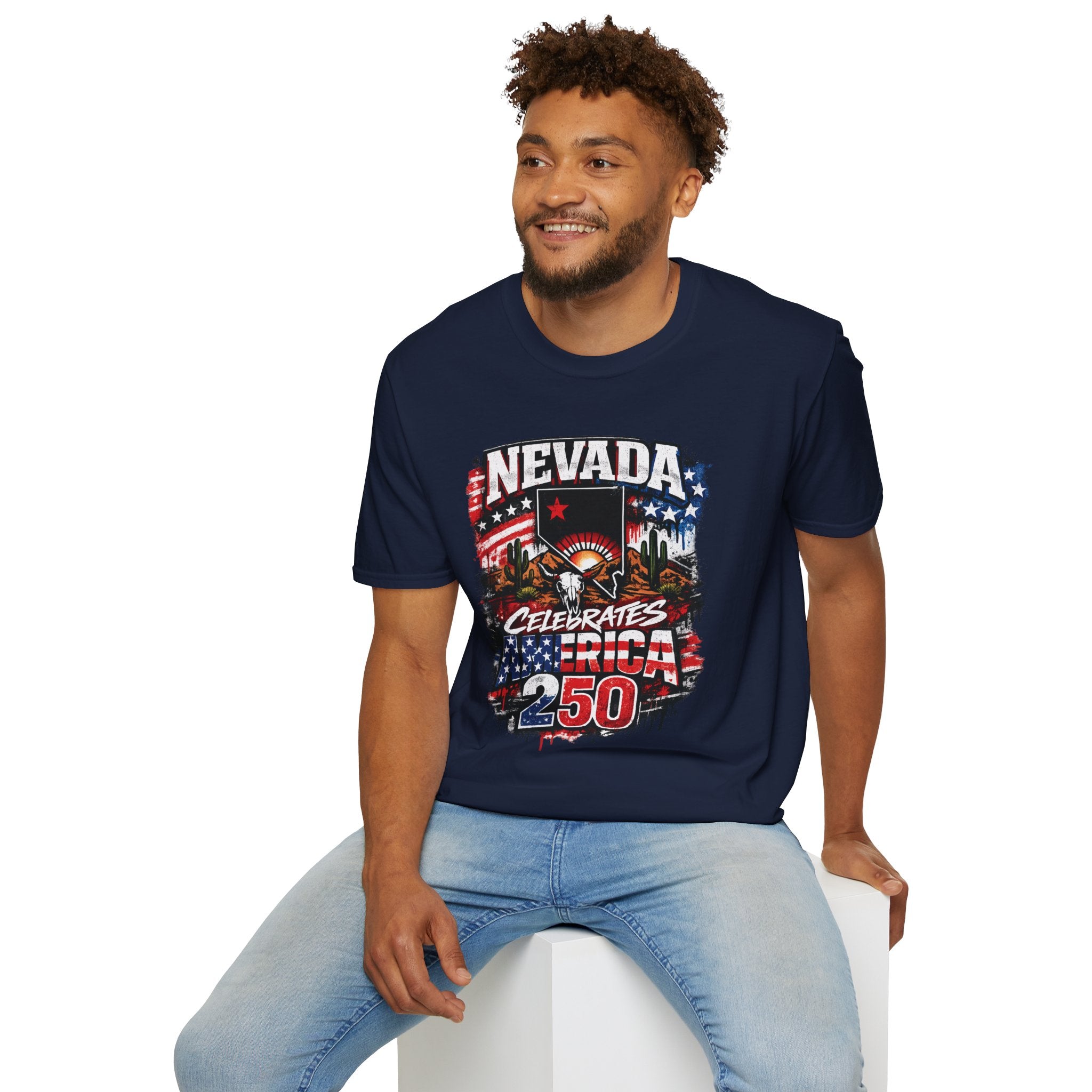 America 250 Nevada Rustic Flag T-Shirt — 'Celebrates the 250' Vintage State Pride Tee