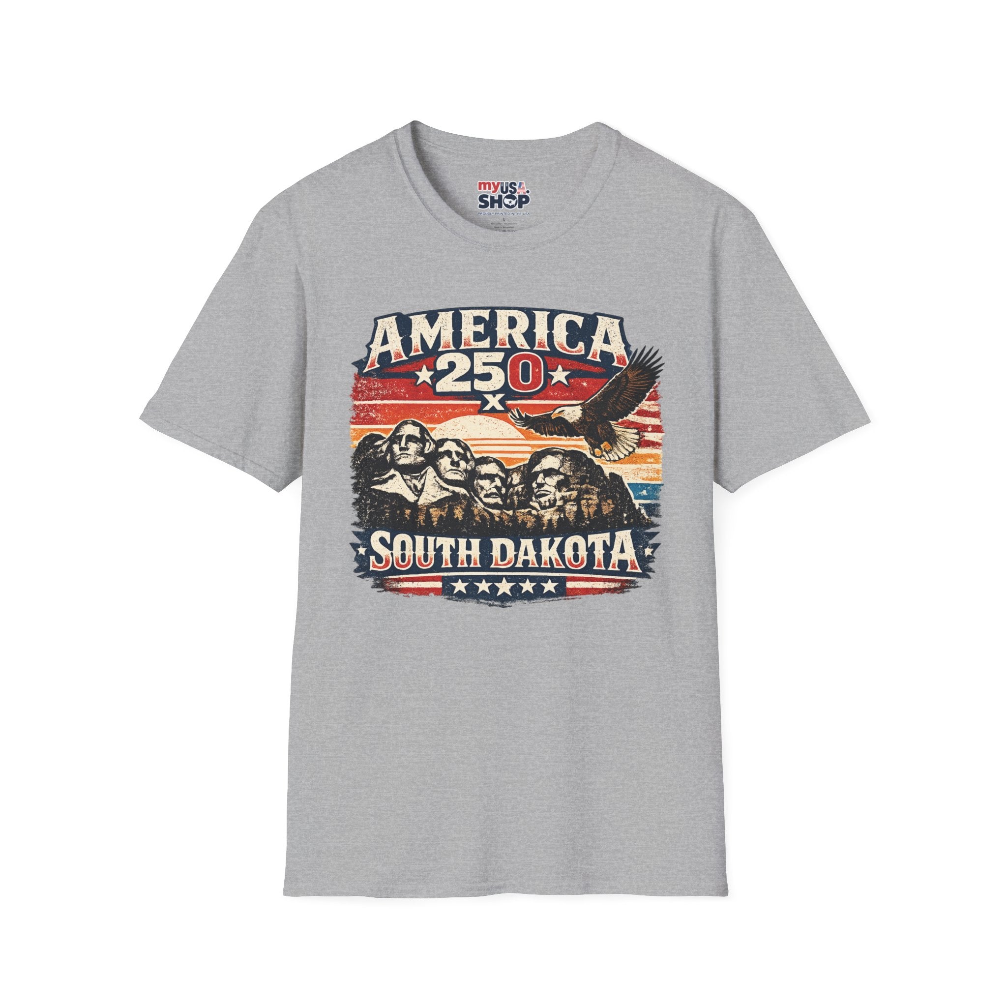 America 250 South Dakota T-Shirt — Vintage Eagle Patriotic USA Graphic Tee
