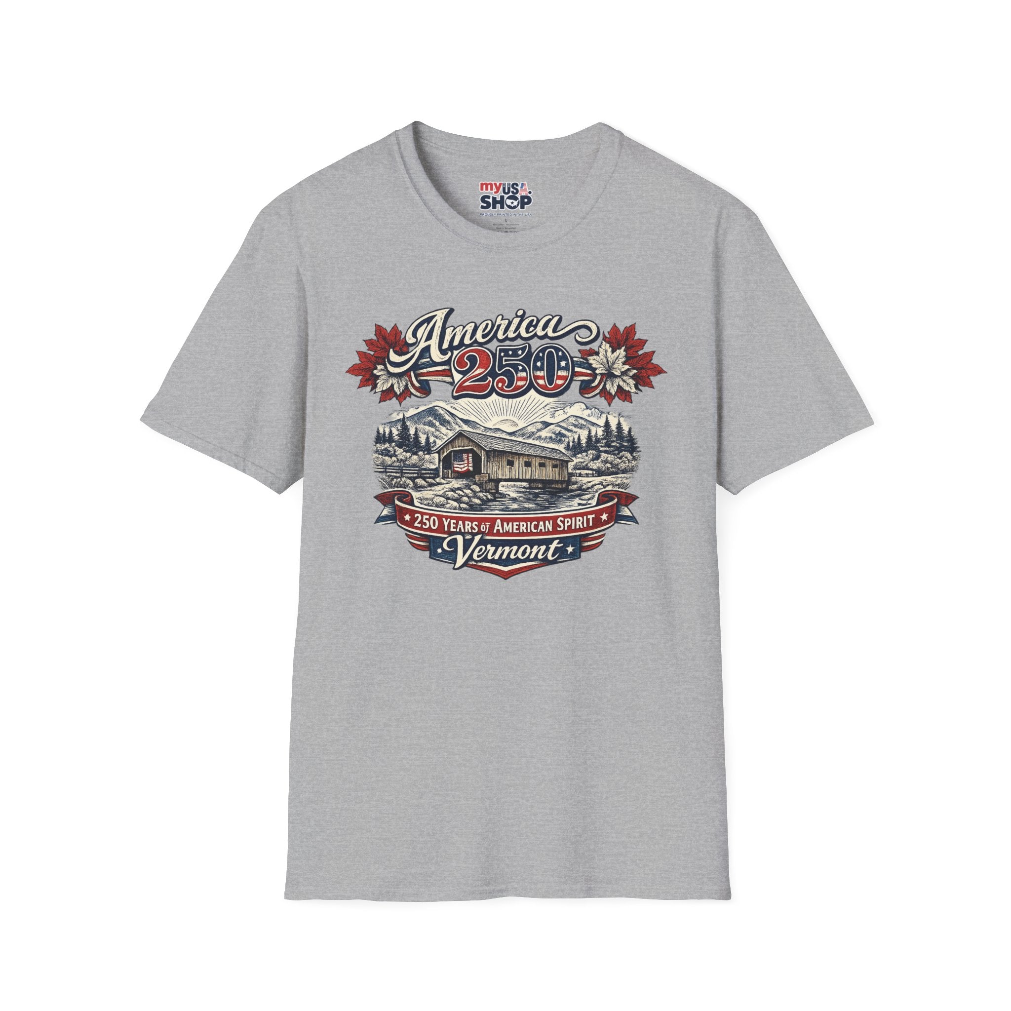 America 250 Vintage T-Shirt — Vermont Patriotic Vermont Mountains Tee