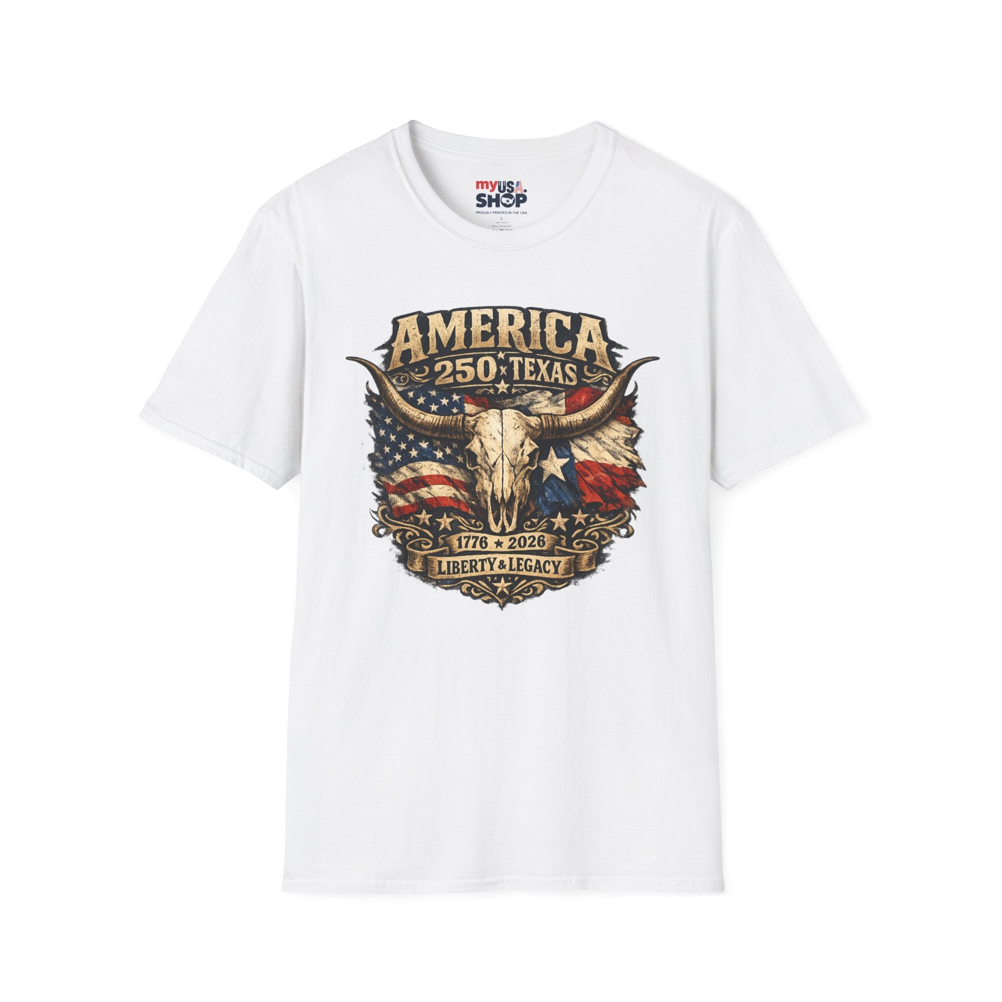 America 250 Texas T-Shirt — 250th Anniversary Vintage Flag Design