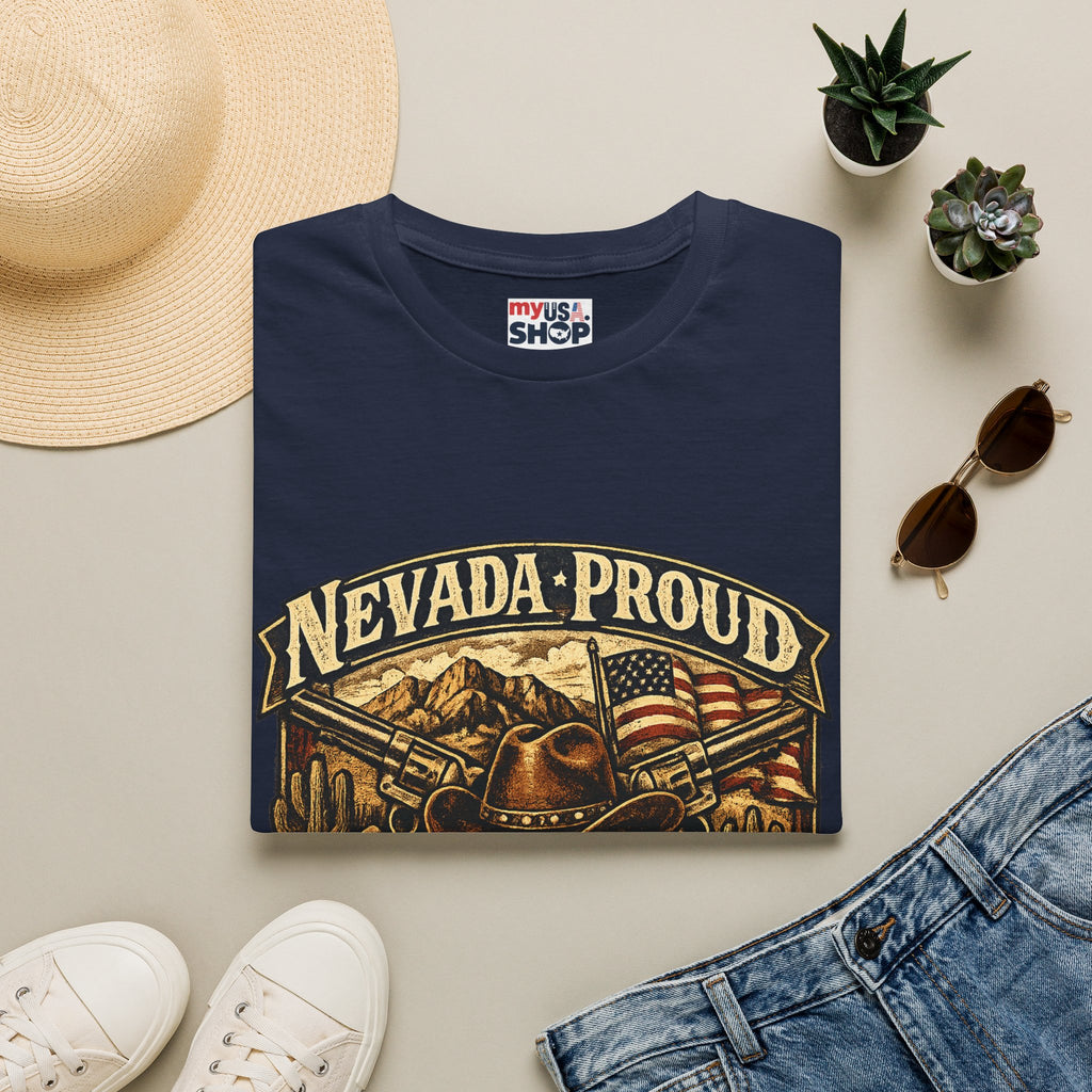 America 250 Nevada Proud T-Shirt — Vintage American Western Design