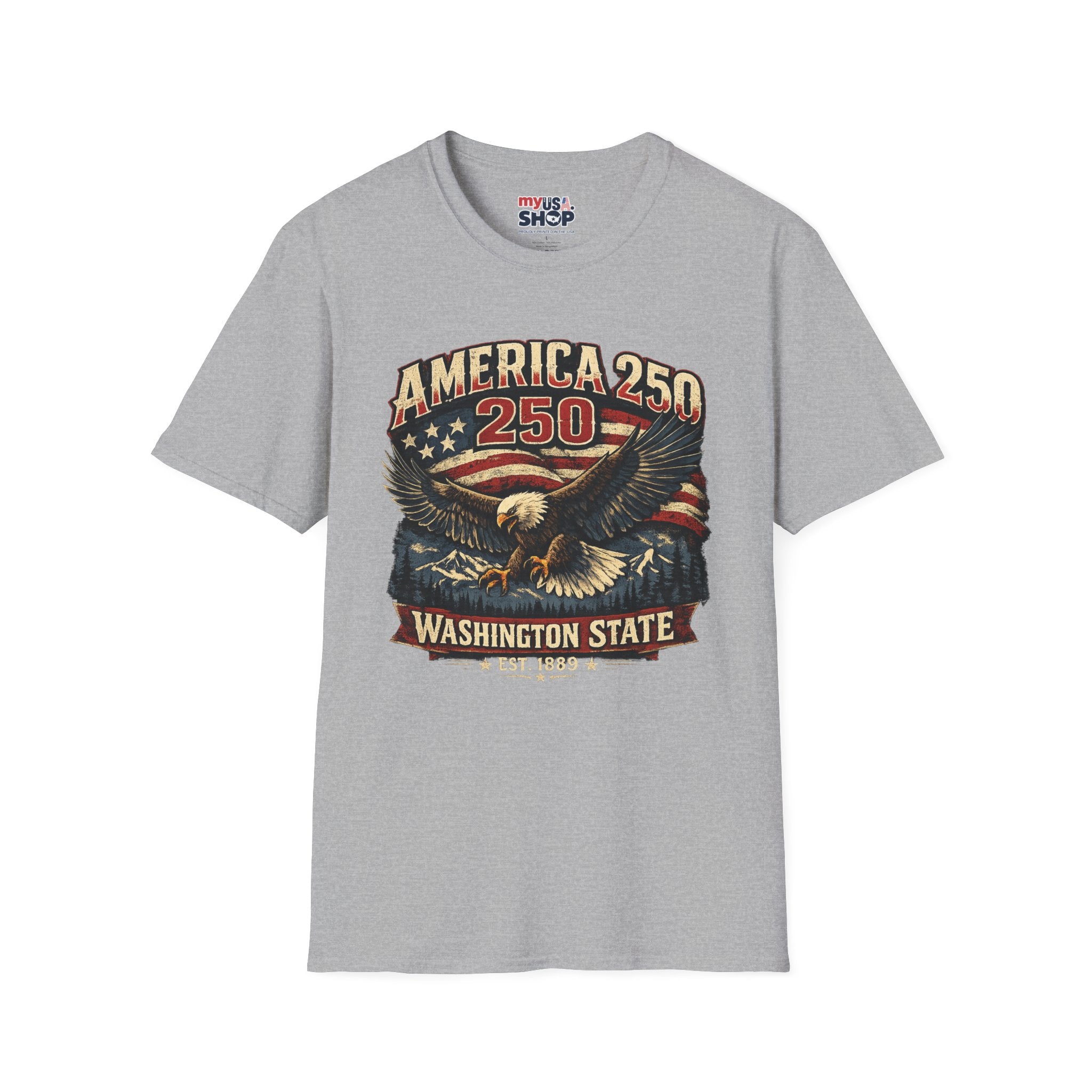 America 250 Eagle T-Shirt — Washington State Patriotic Tee