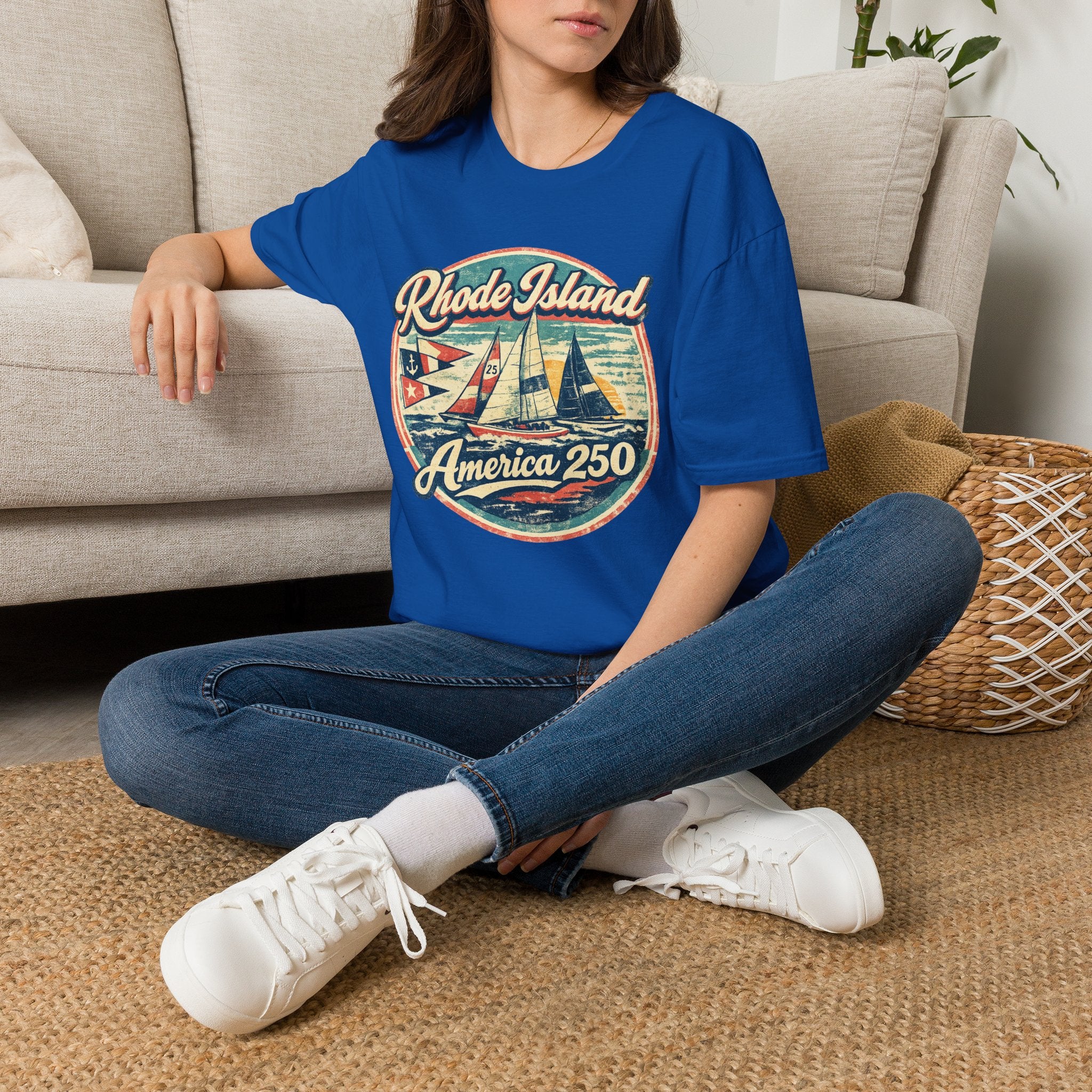 Rhode Island America 250 Shirt — Vintage Sailing Regatta Graphic Tee