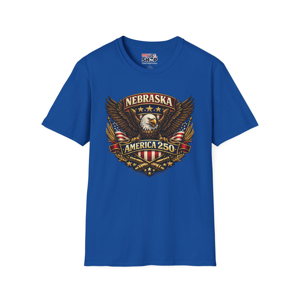 America 250 Nebraska Eagle T-Shirt — Patriotic USA State Tee