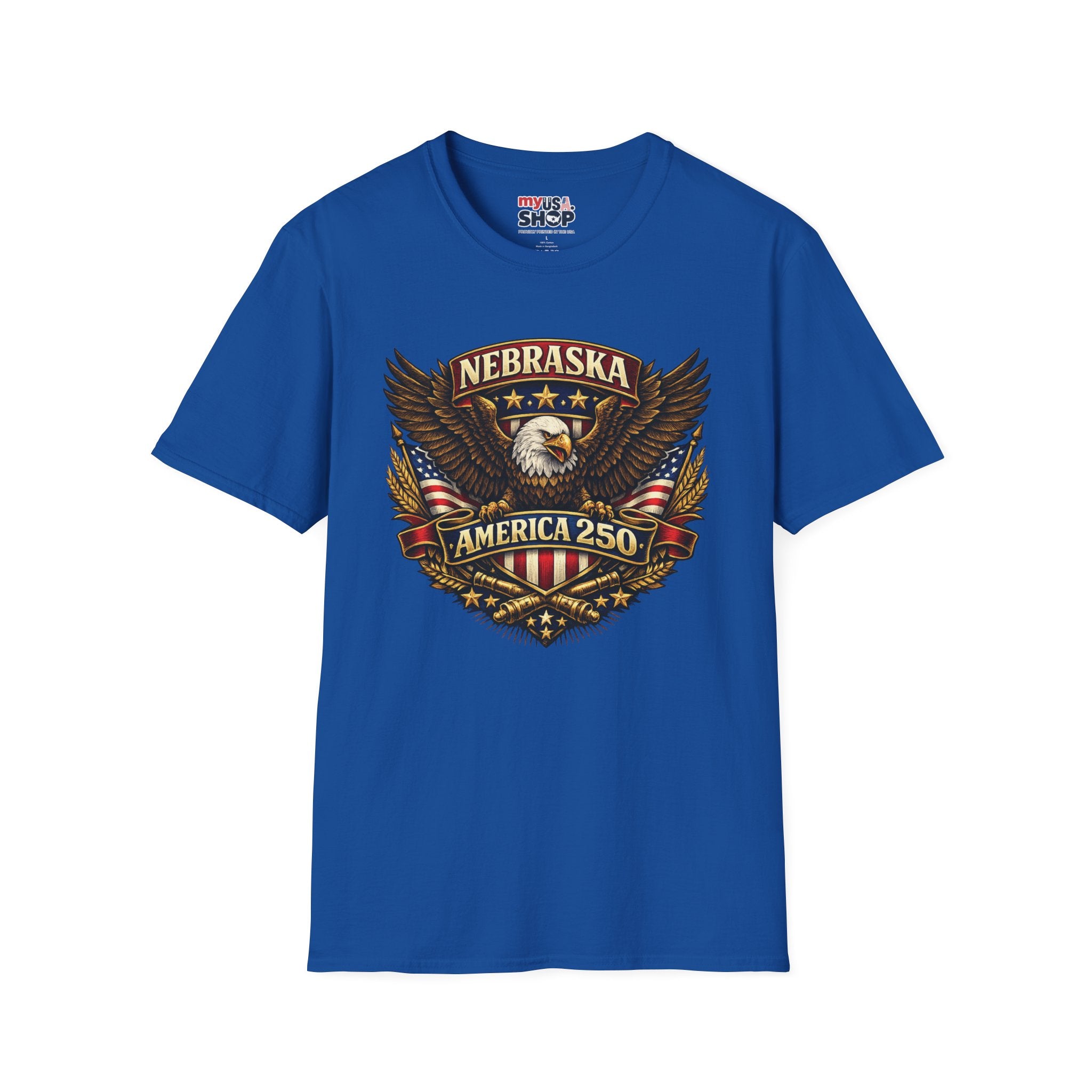 America 250 Nebraska Eagle T-Shirt — Patriotic USA State Tee