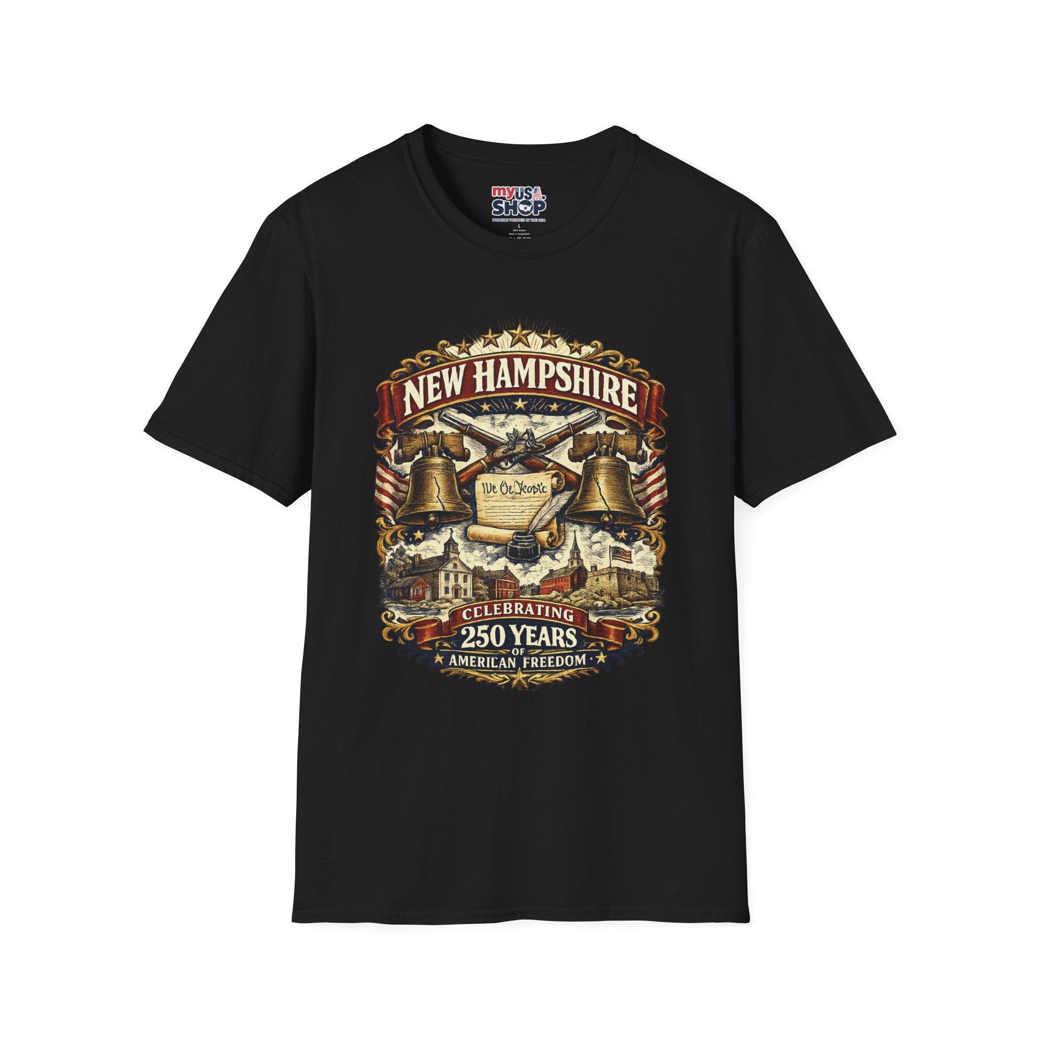 America 250 New Hampshire Heritage T-Shirt — We the People 250th Anniversary Vintage