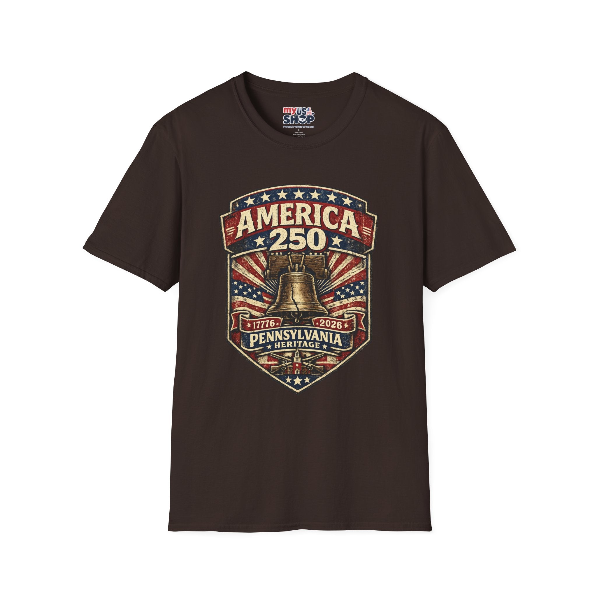 Pennsylvania America 250 Shirt — Vintage Liberty Bell Heritage Crest Tee
