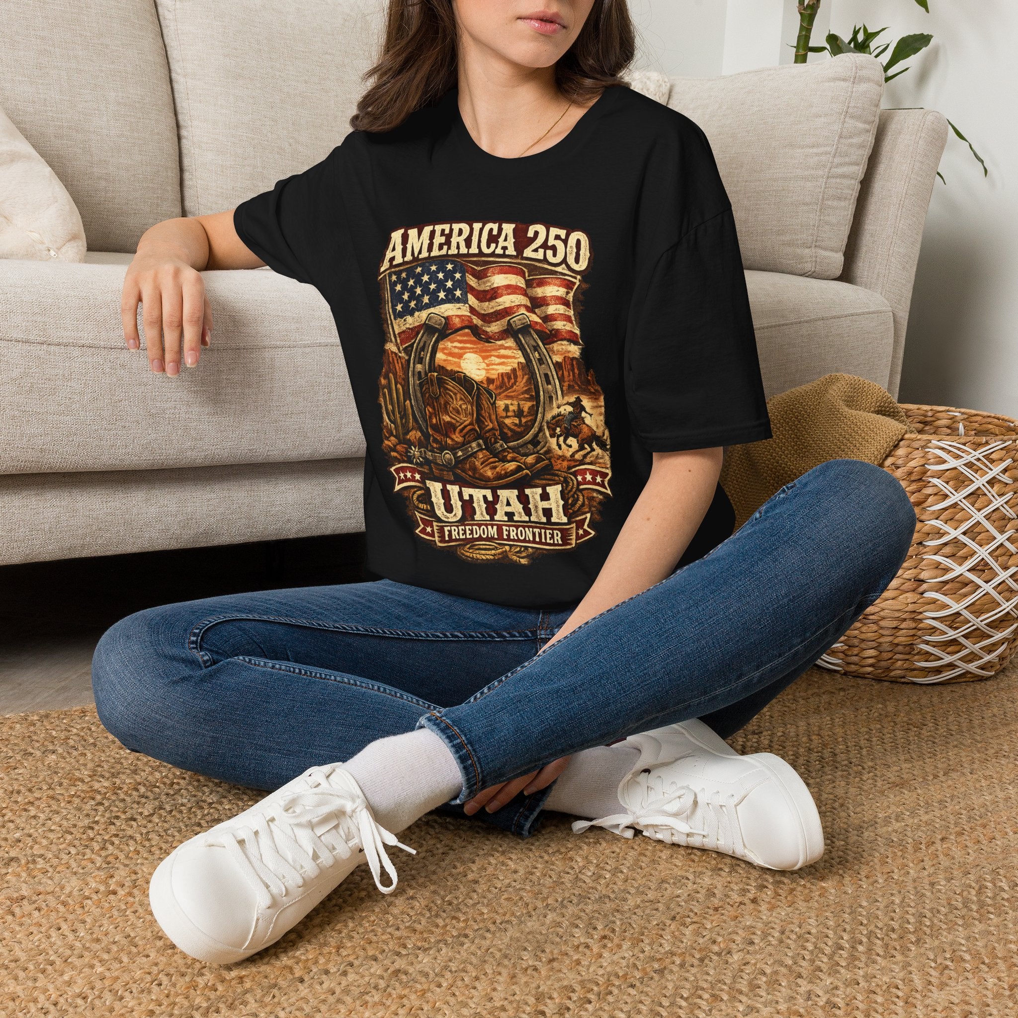 America 250 Utah T-Shirt — Freedom Frontier Western Graphic Tee