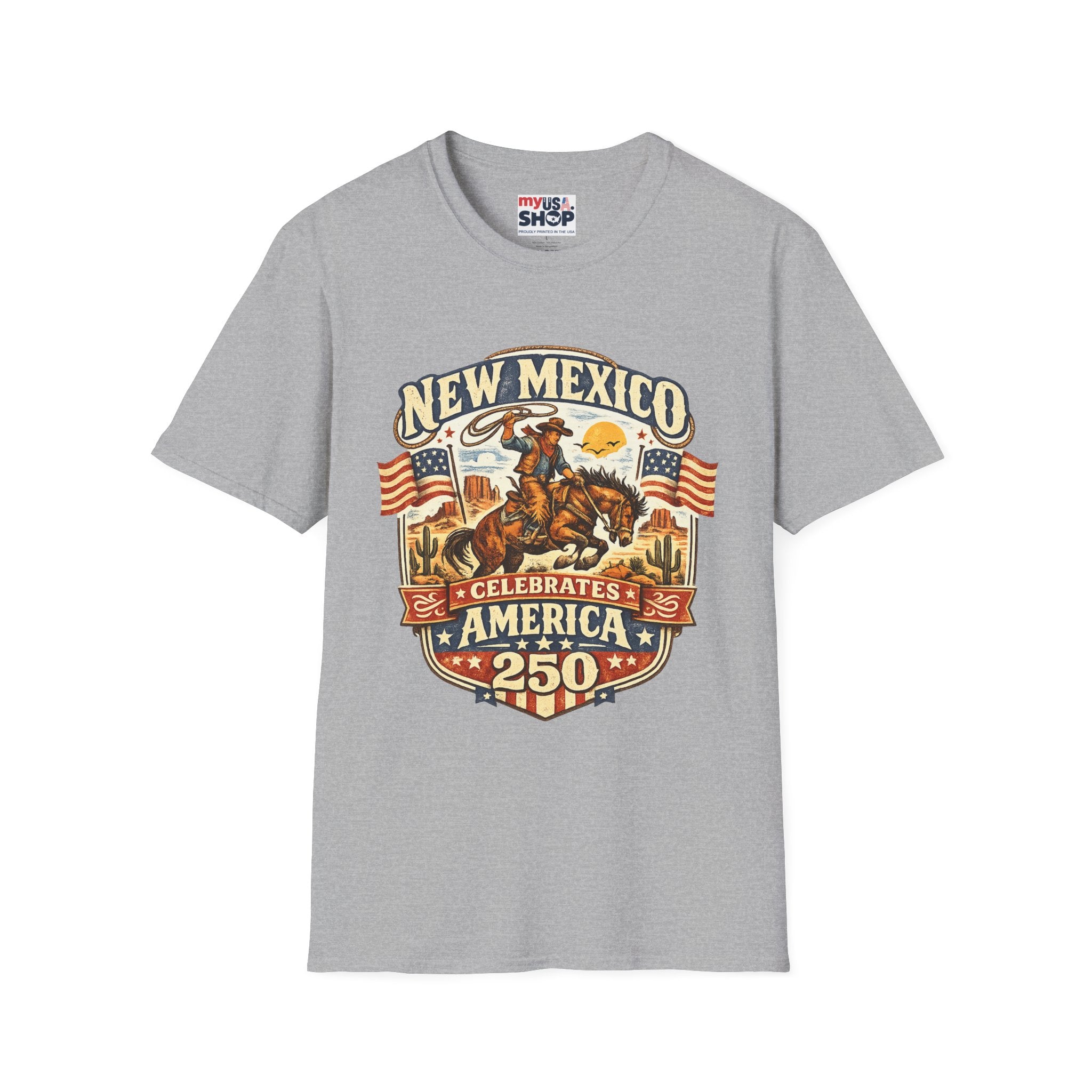 America 250 New Mexico Cowboy Rodeo T-Shirt — Vintage Western Tee