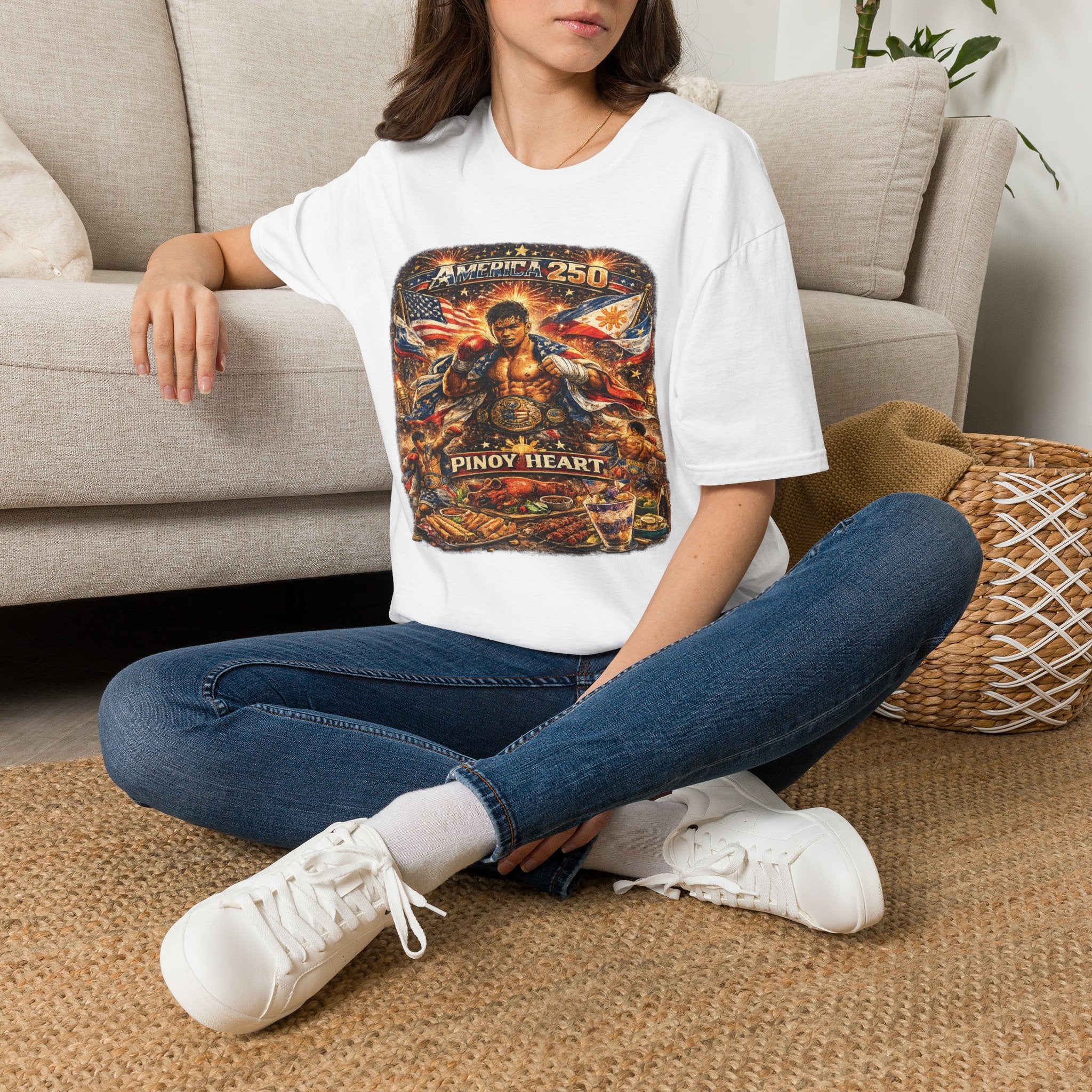 Filipino Pride 'Pinoy Heart' Graphic — America 250 Patriotic Design