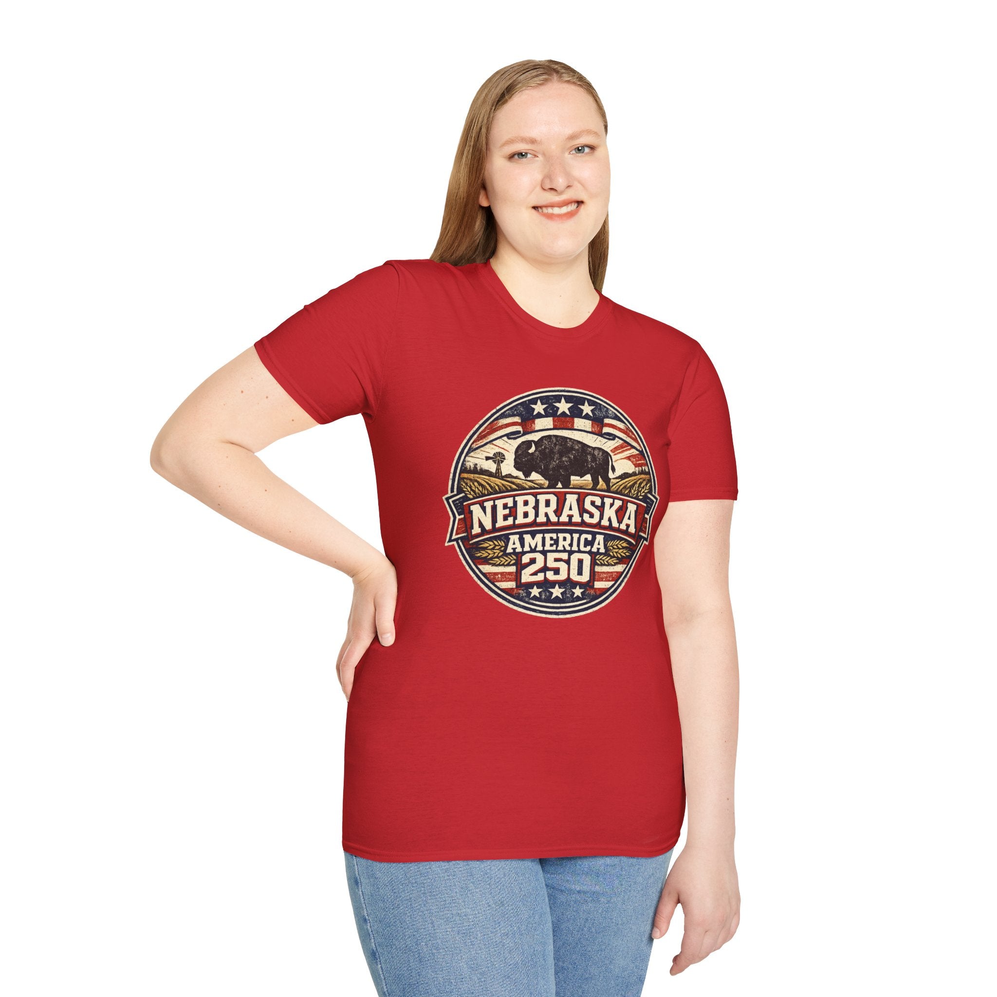 Nebraska Buffalo Retro T-Shirt — America 250 Vintage State Pride Tee