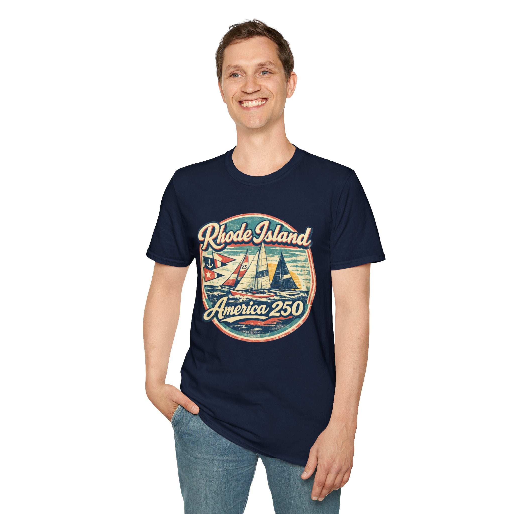 Rhode Island America 250 Shirt — Vintage Sailing Regatta Graphic Tee