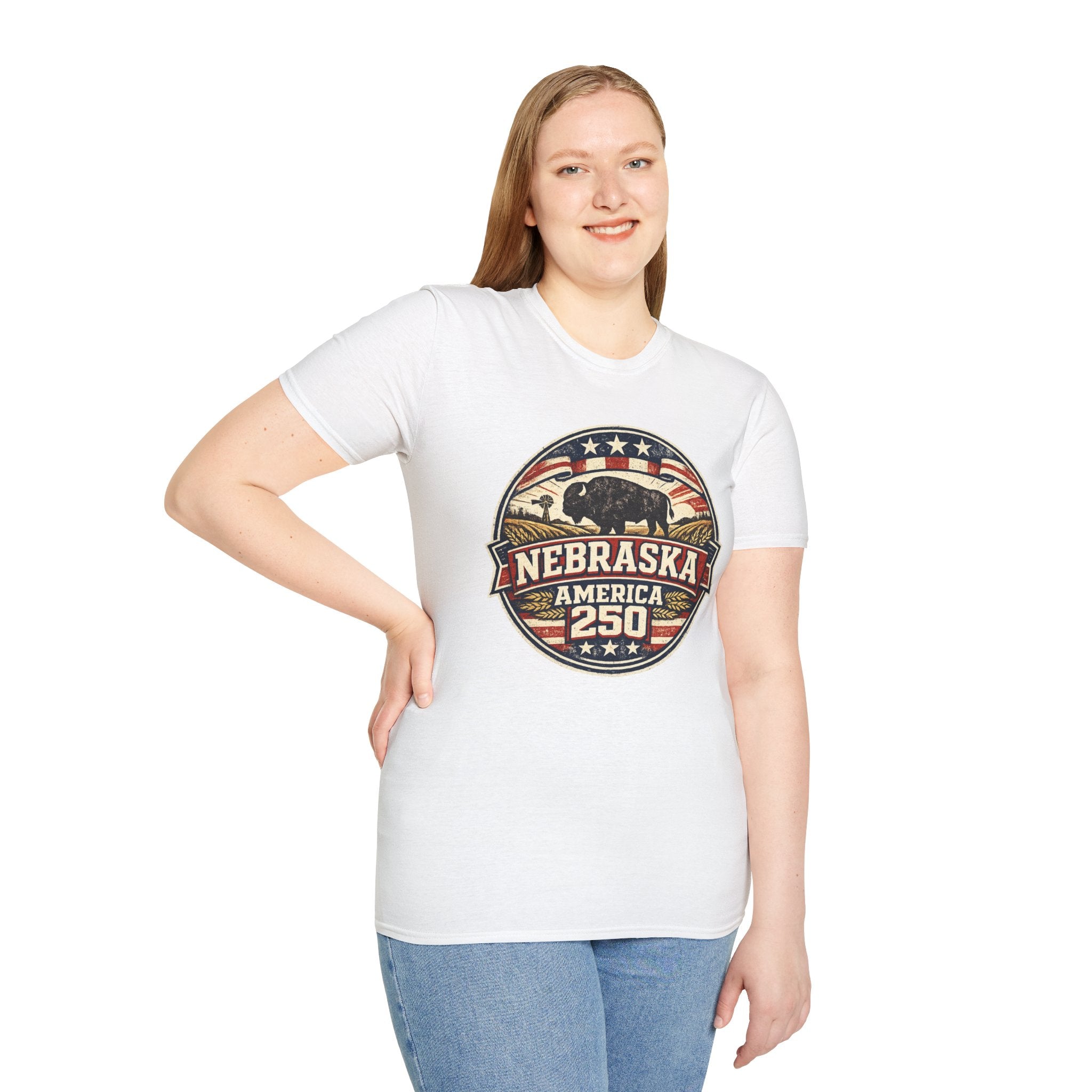 Nebraska Buffalo Retro T-Shirt — America 250 Vintage State Pride Tee