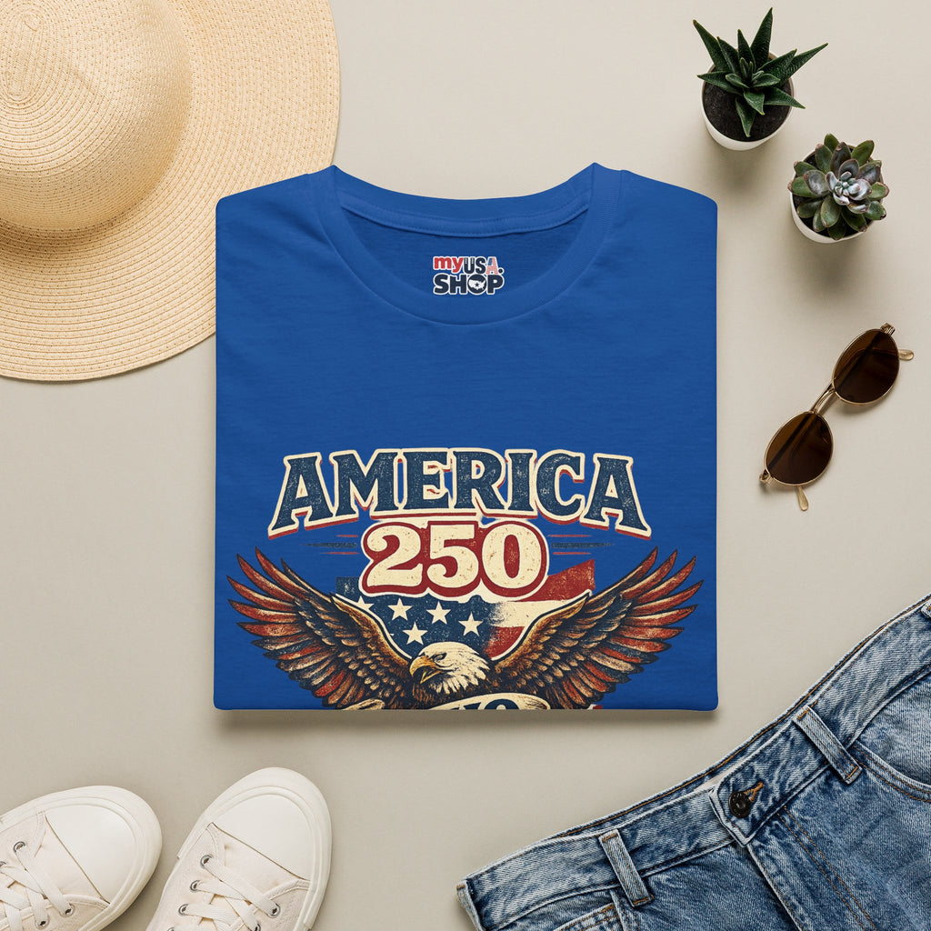 America 250 – Ohio Eagle Ribbon 1776–2026 Vintage Tee Desig