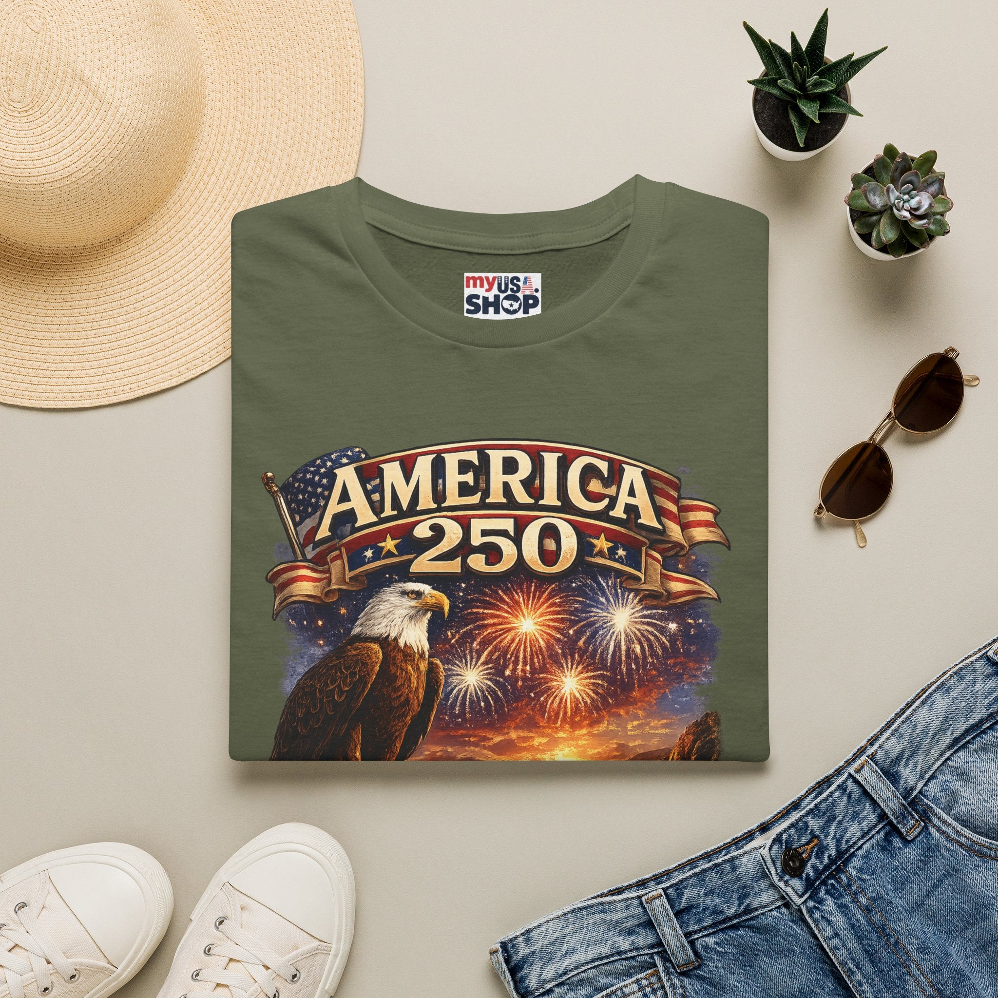 America 250 Eagle Fireworks T-Shirt