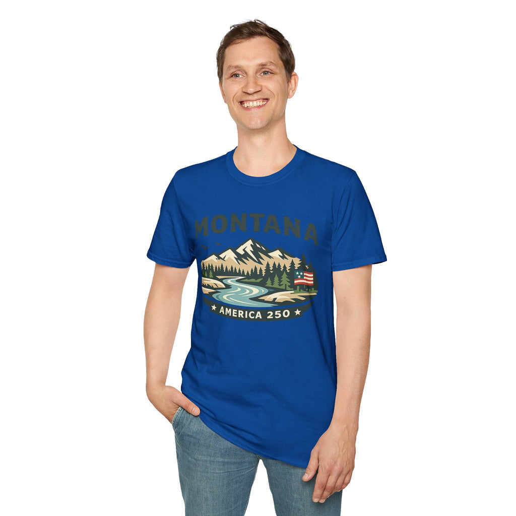 America 250 x Montana Mountain Scenic T-Shirt — Retro Nature Design