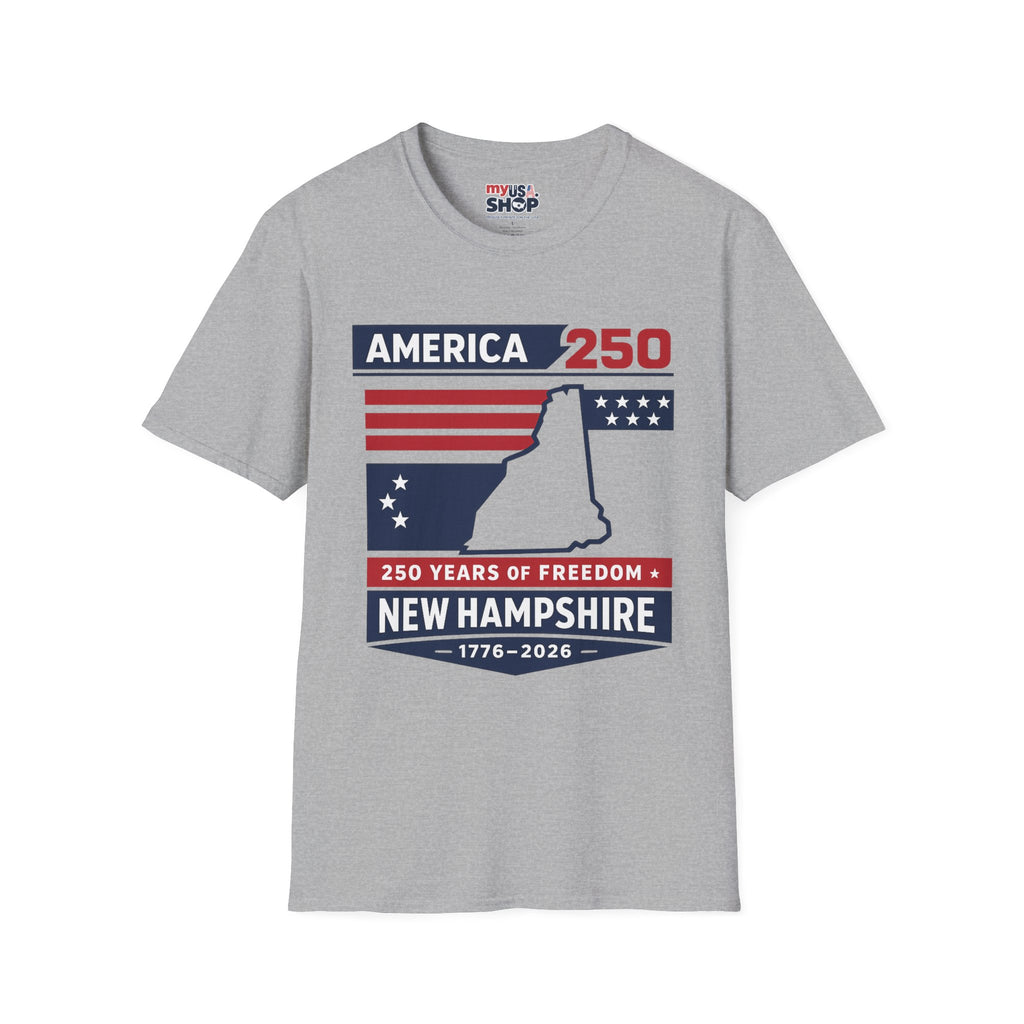 America 250 New Hampshire T-Shirt — 250 Years of Freedom (1776–2026)