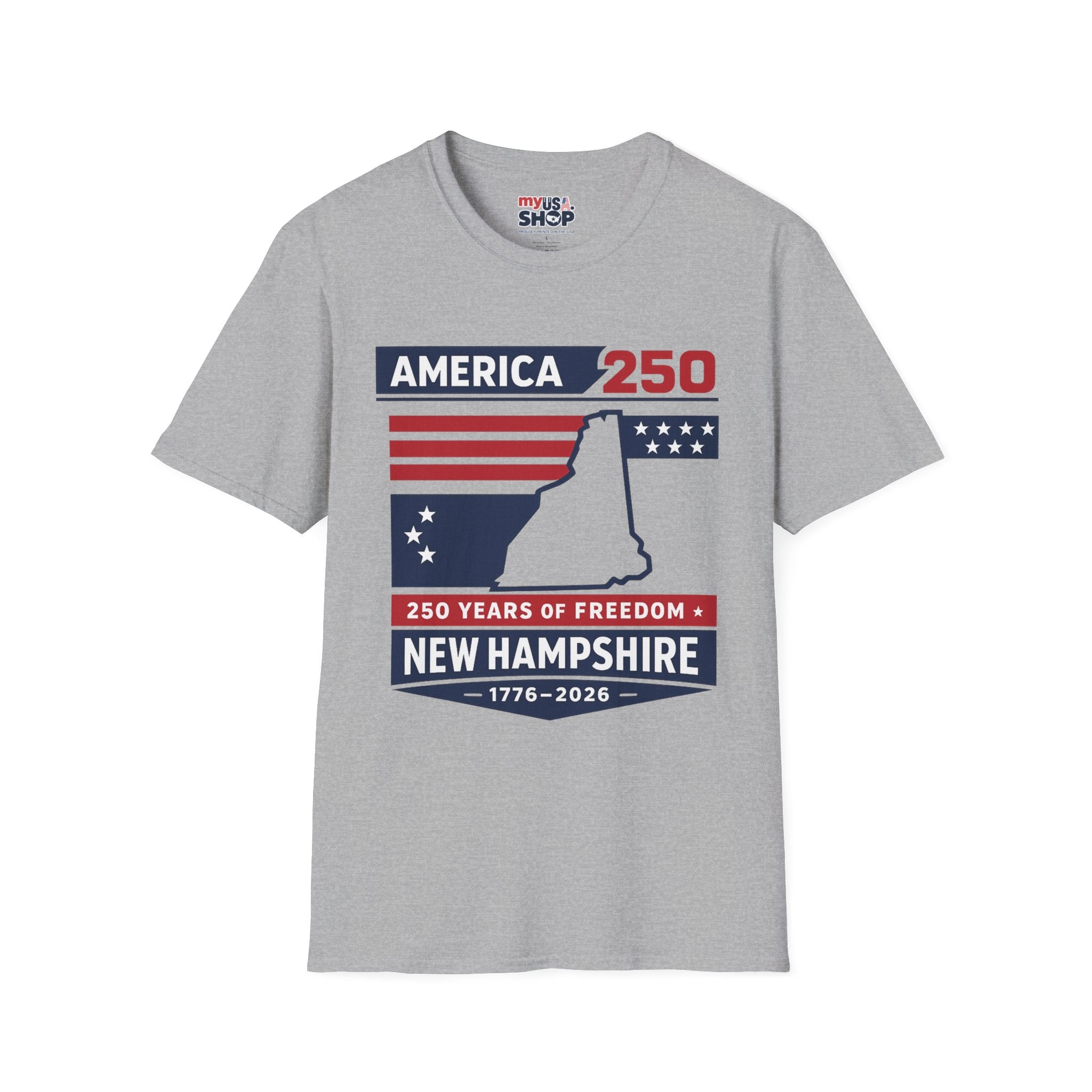 America 250 New Hampshire T-Shirt — 250 Years of Freedom (1776–2026)