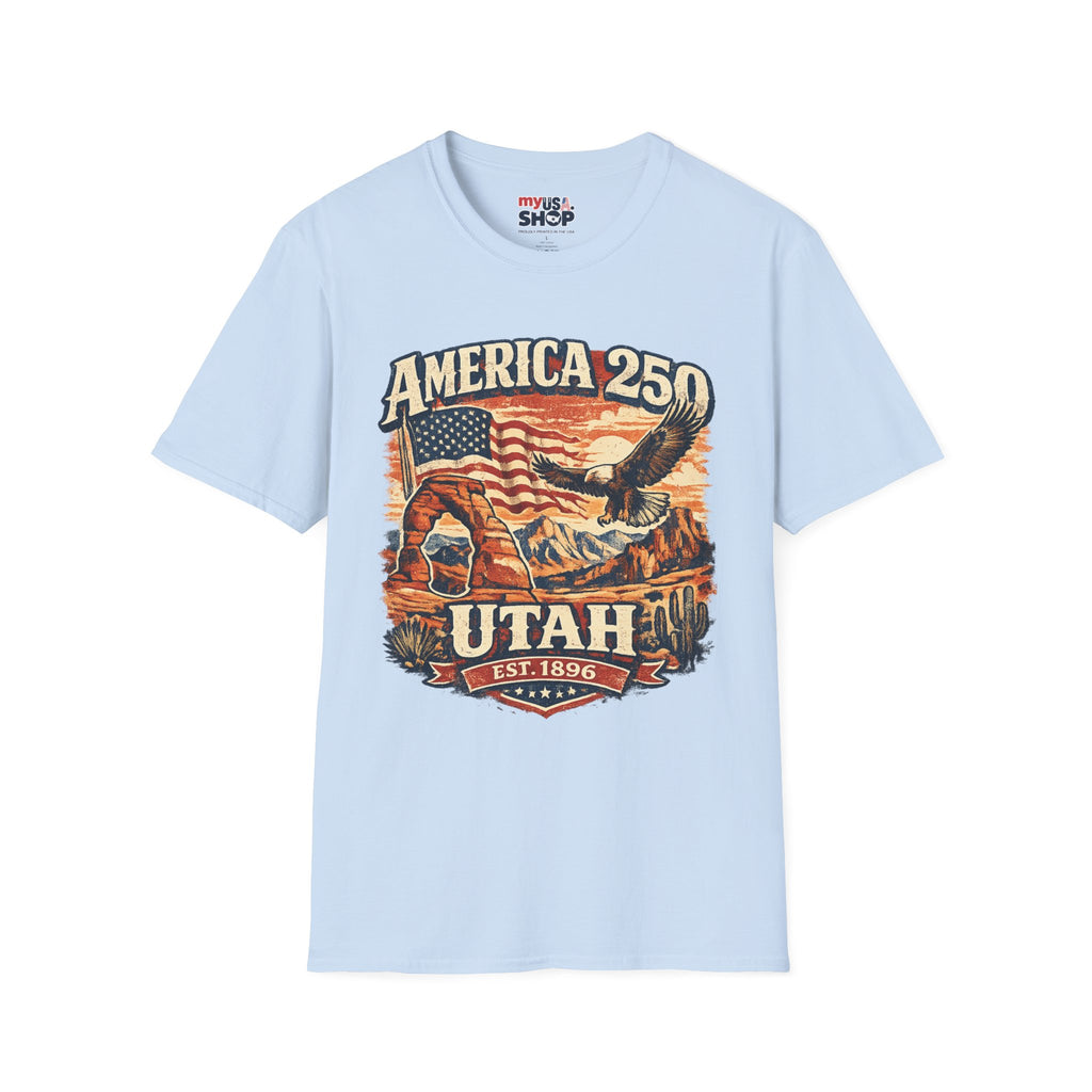 America 250 Utah T‑Shirt — Vintage Patriotic Eagle & Flag Tee