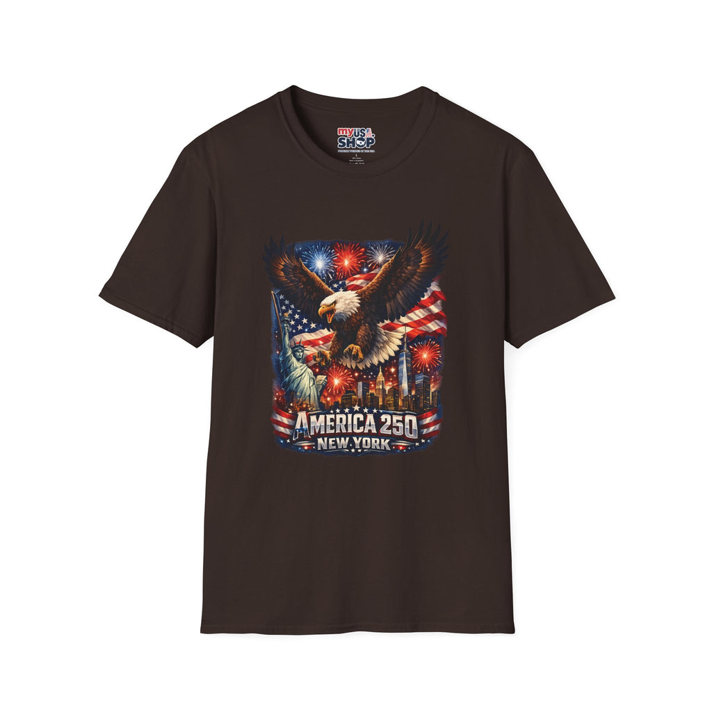 America 250 Patriotic Eagle T-Shirt — New York Fireworks Design