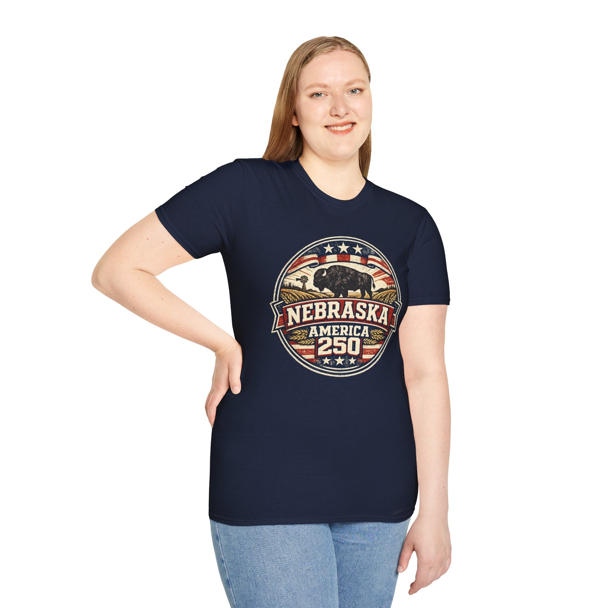 Nebraska Buffalo Retro T-Shirt — America 250 Vintage State Pride Tee