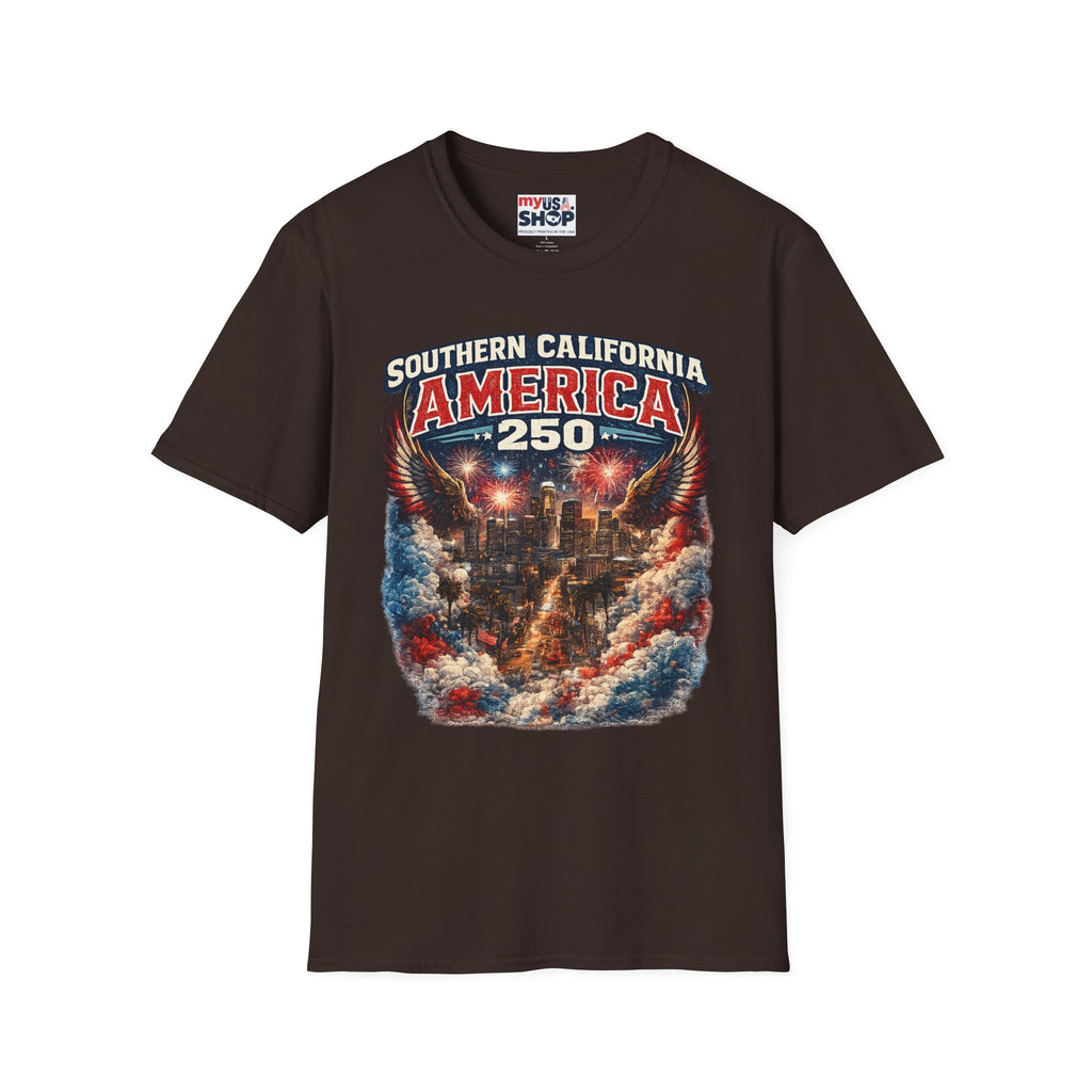 Southern California America 250 T-Shirt — Patriotic Eagle Fireworks Tee