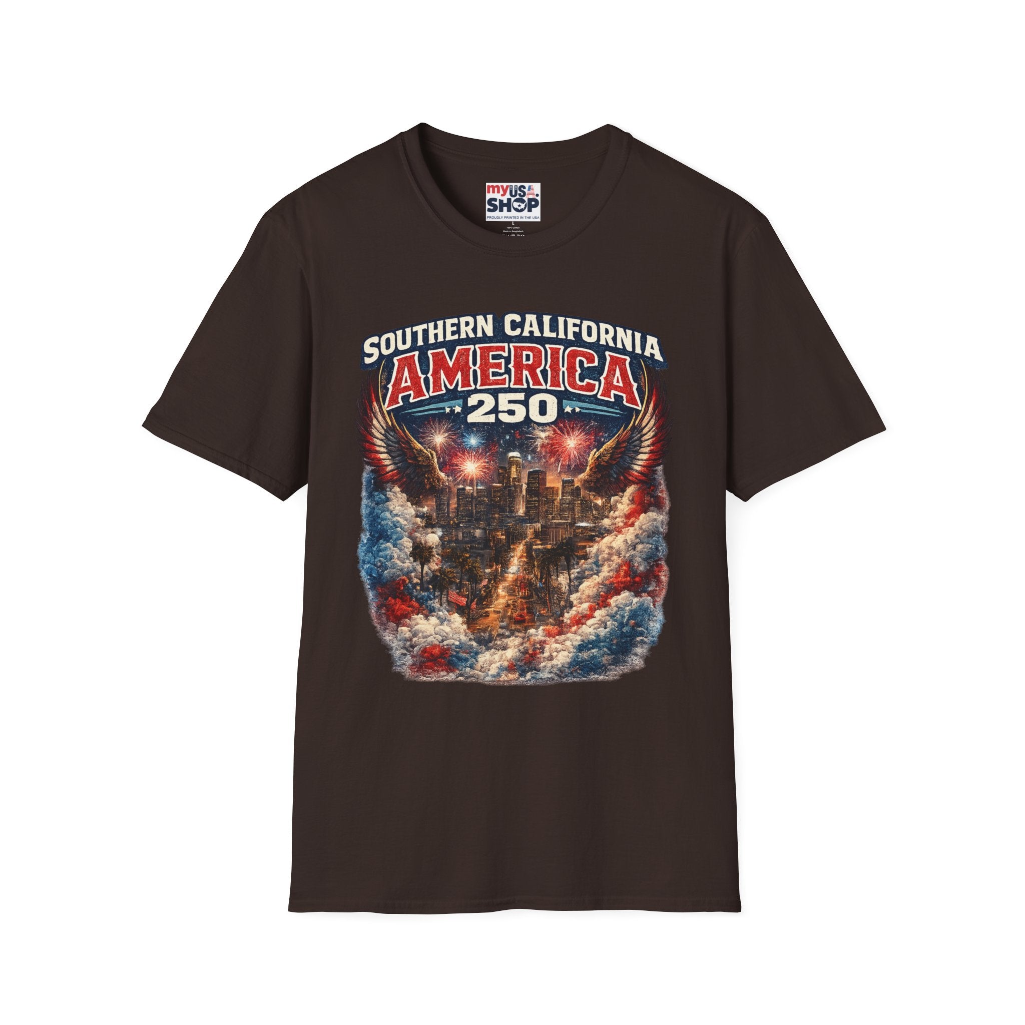 Southern California America 250 T-Shirt — Patriotic Eagle Fireworks Tee